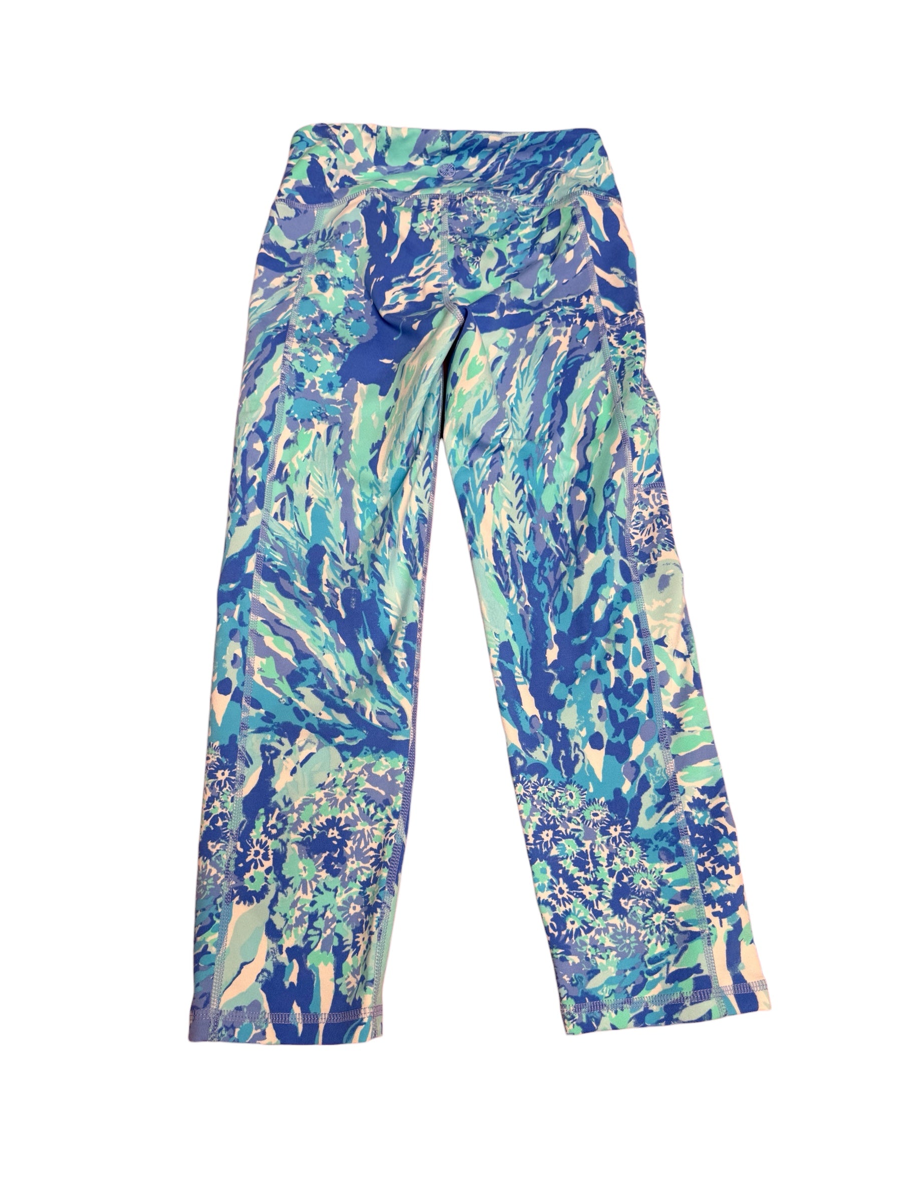 Lilly Pulitzer NWT Weekender Crop Legging, Blue Haven - Hey Hey Soleil Size XS