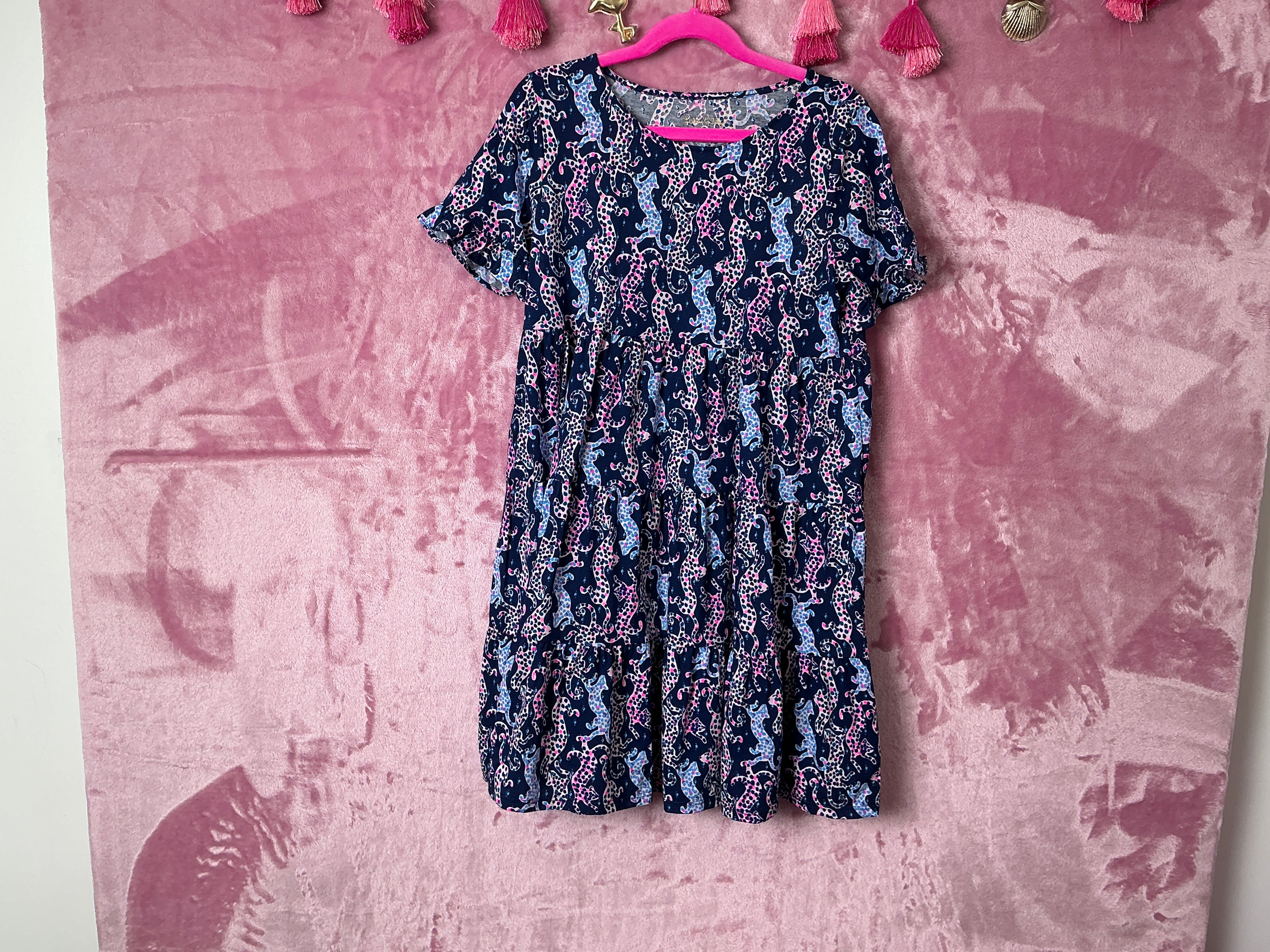 Lilly Pulitzer Kids Dress NWT - Mini Jodee Dress - Oyster Bay Navy - On The Catwalk - Size L 8-10