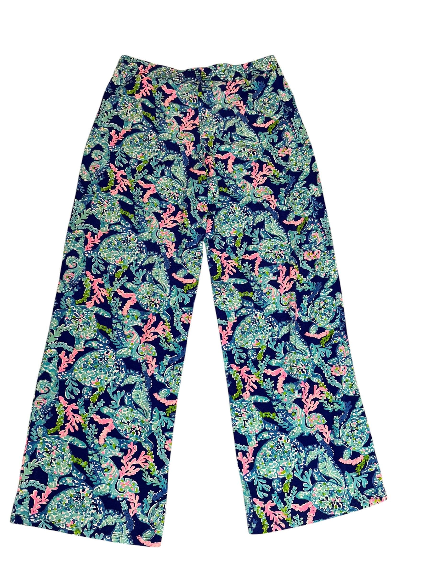 Lilly Pulitzer NWT Lorena Breezy Palazzo Corsica Blue Turtle Villa - Size L