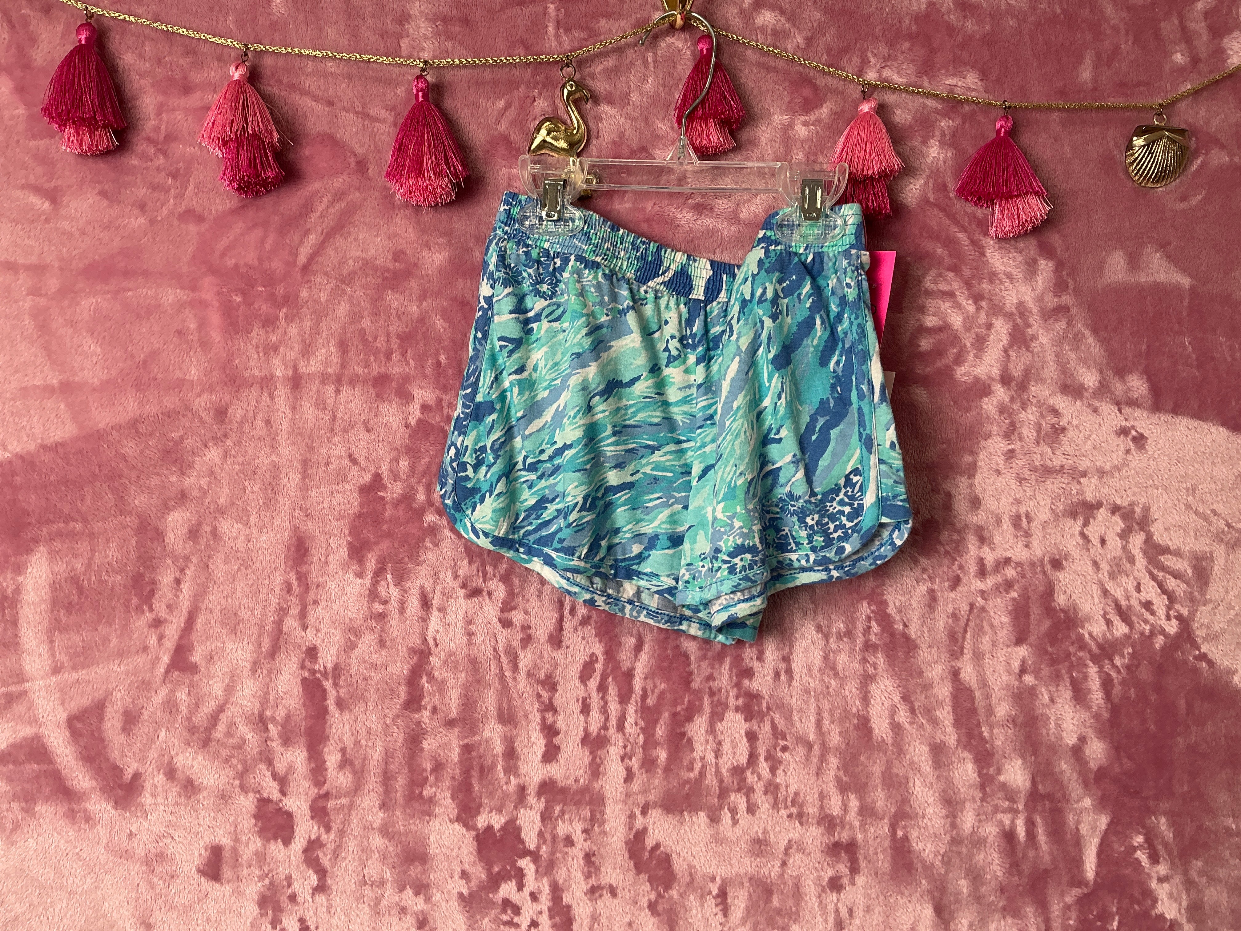 Lilly Pulitzer Kids Short NWT - Ceclie Short - Blue Haven - Hey Hey Soleil - Size M 6-7