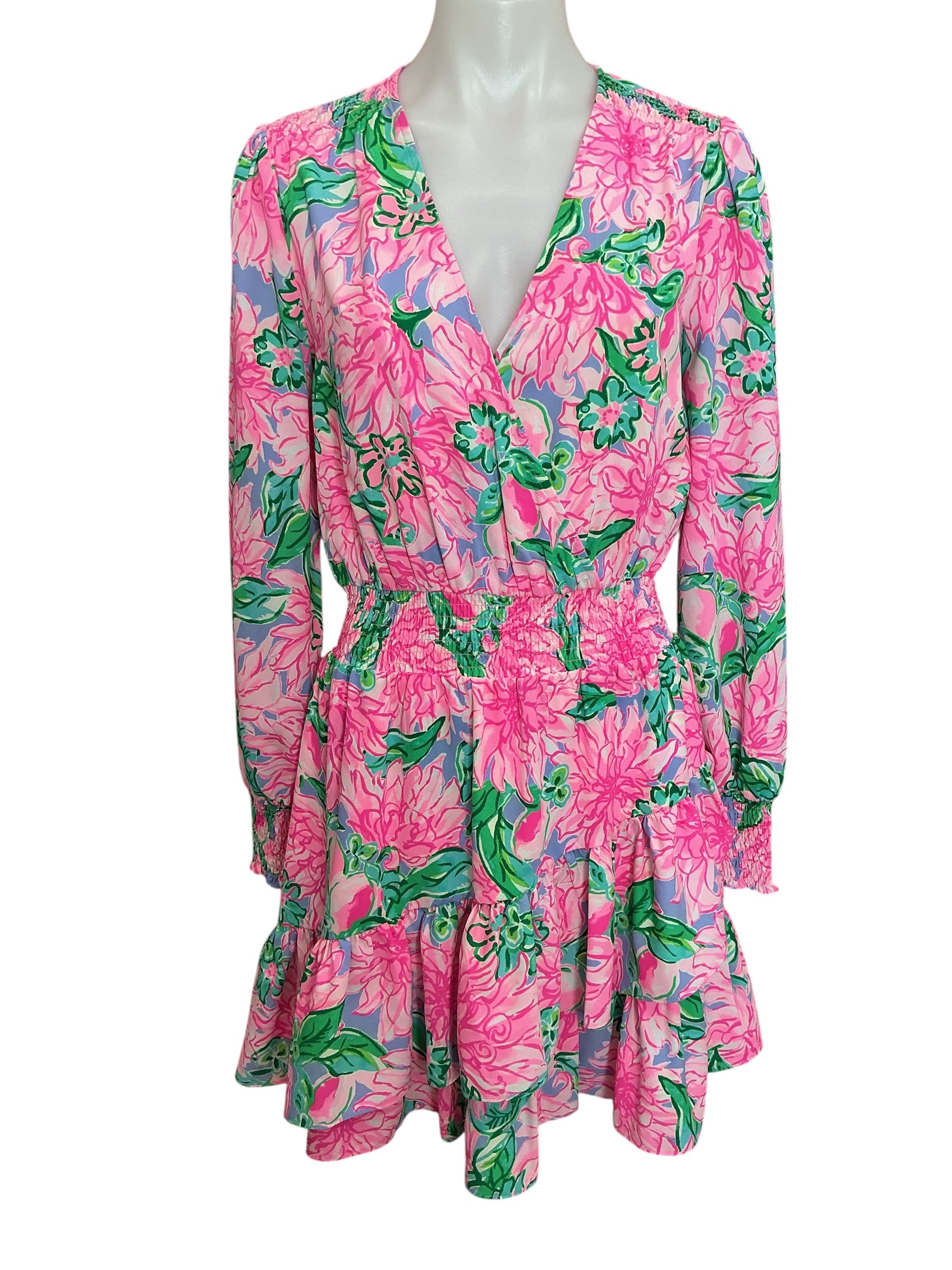 Lilly Pulitzer NWT Cristiana Stretch Dress Pink Blossom Try Your Zest - Size 0