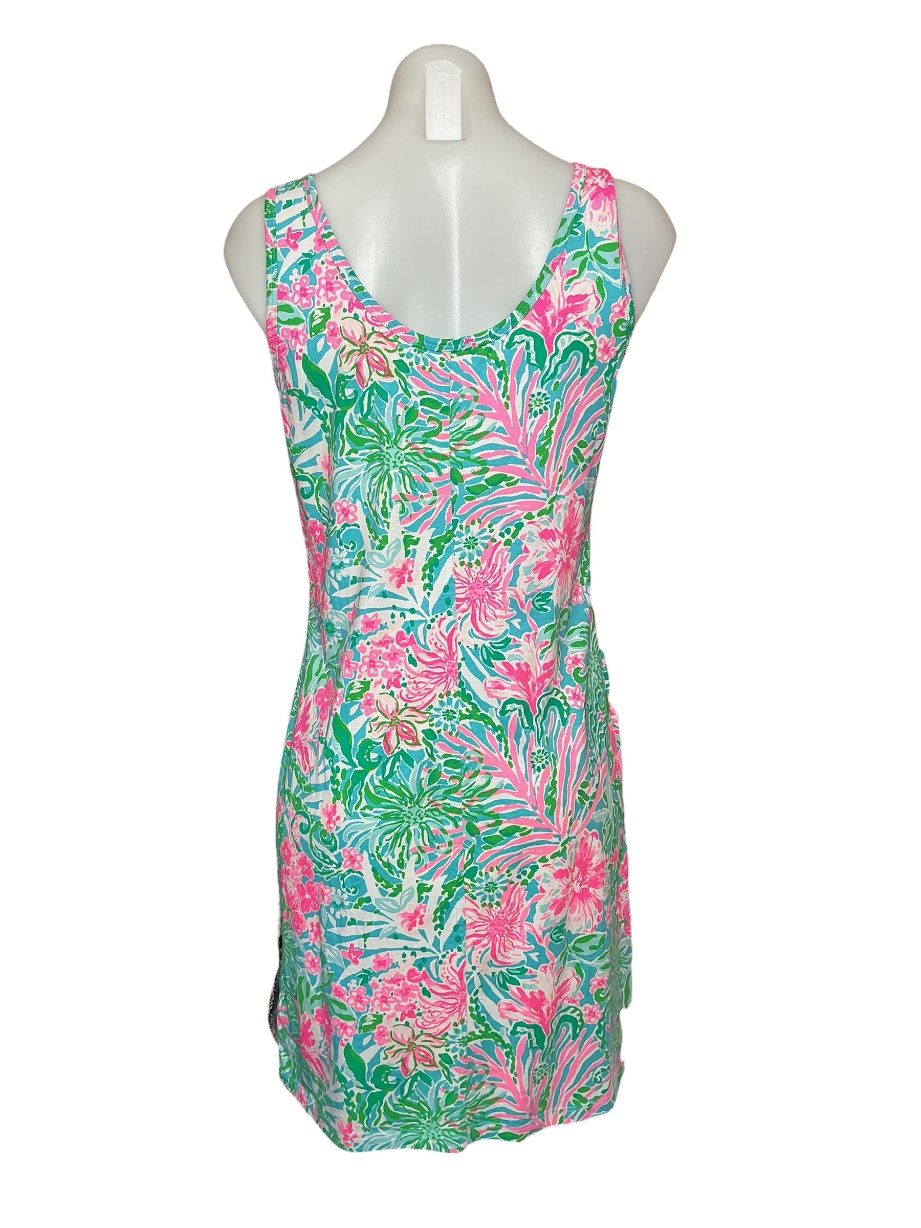 Lilly Pulitzer Newberri Tank Dress - Amalfi Blue Leaf It Wild - Size S
