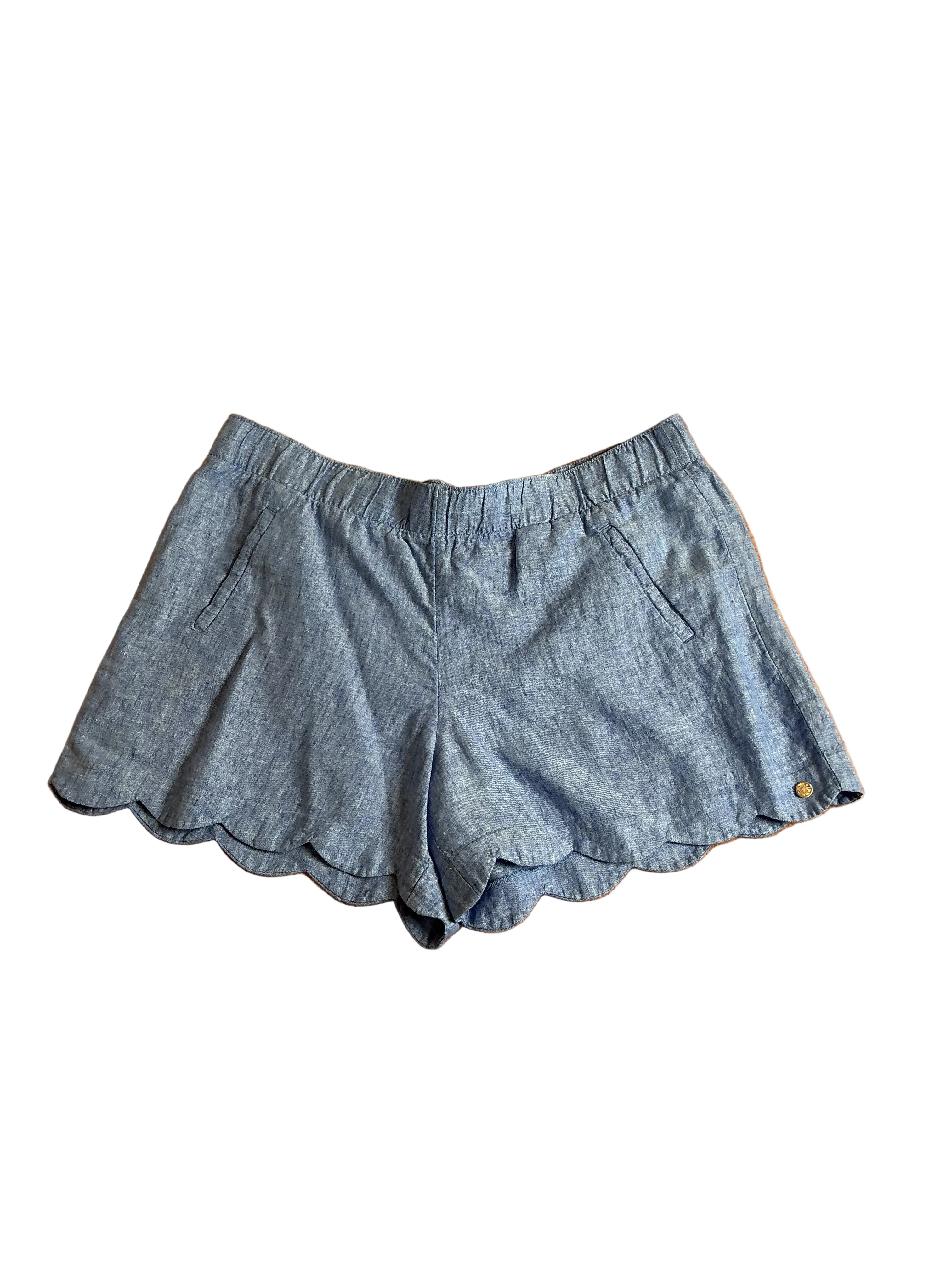 Lilly Pulitzer NWT Brea Linen Short Beakon Blue X Sea Salt - Size XL
