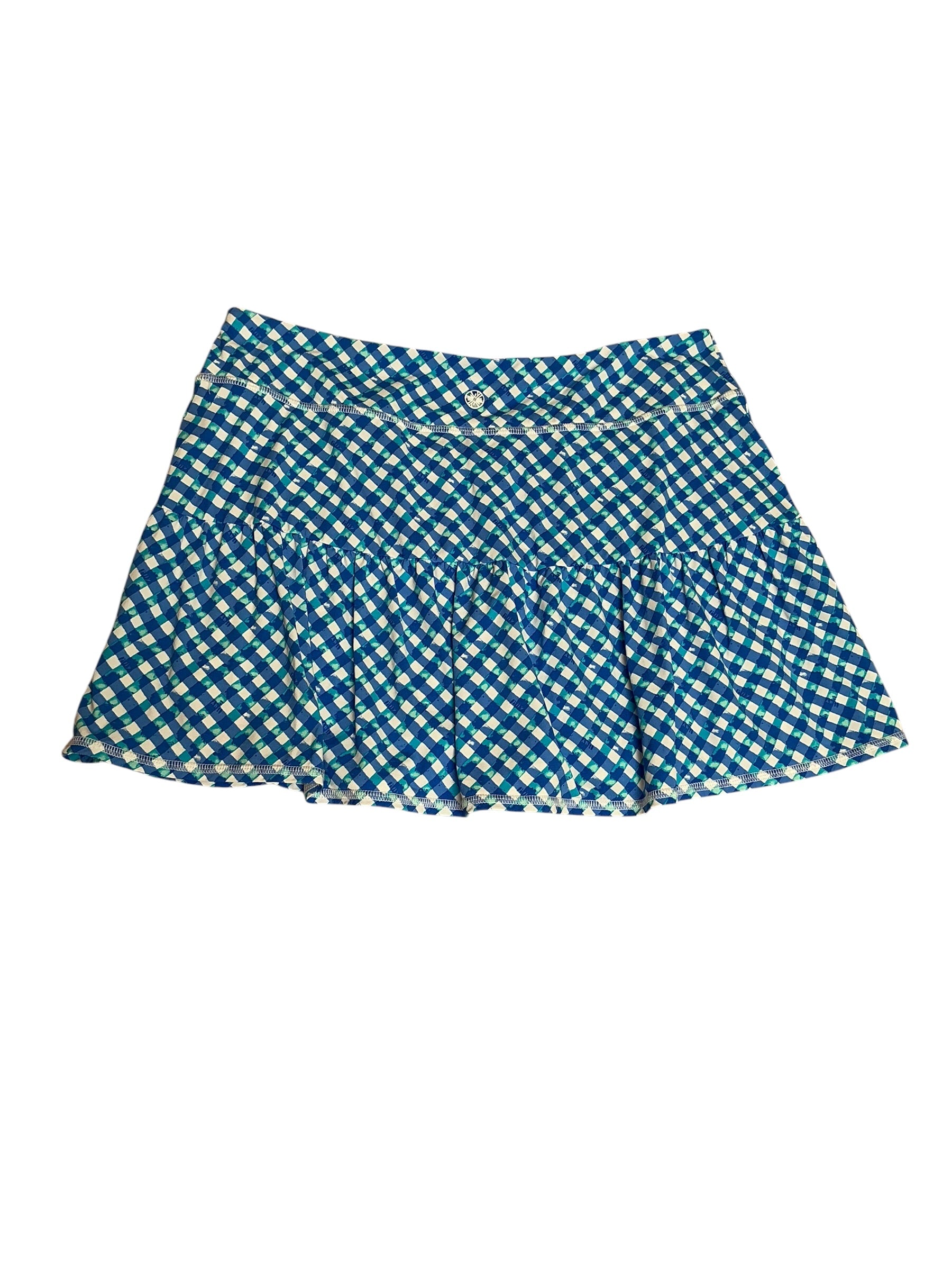 Lilly Pulitzer Gardenia Luxletic 13" Skort Boca Blue Double Checking - Size M