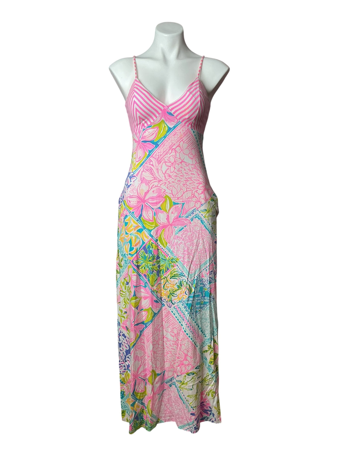 Lilly Pulitzer Maldives Maxi Dress Multi Block Party - Size 00