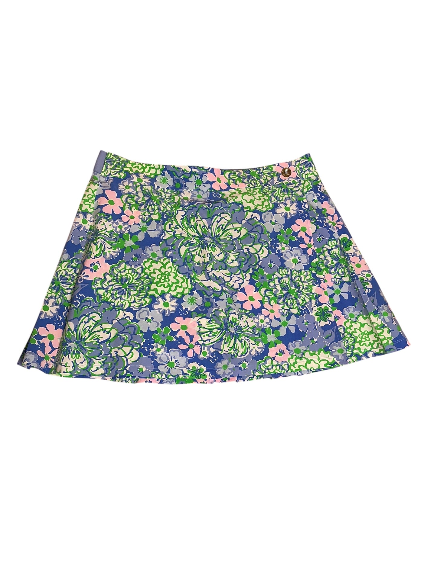 Lilly Pulitzer Luxletic Latitude High Rise Skort Sunwashed Blue Plumes in Bloom - Size 12