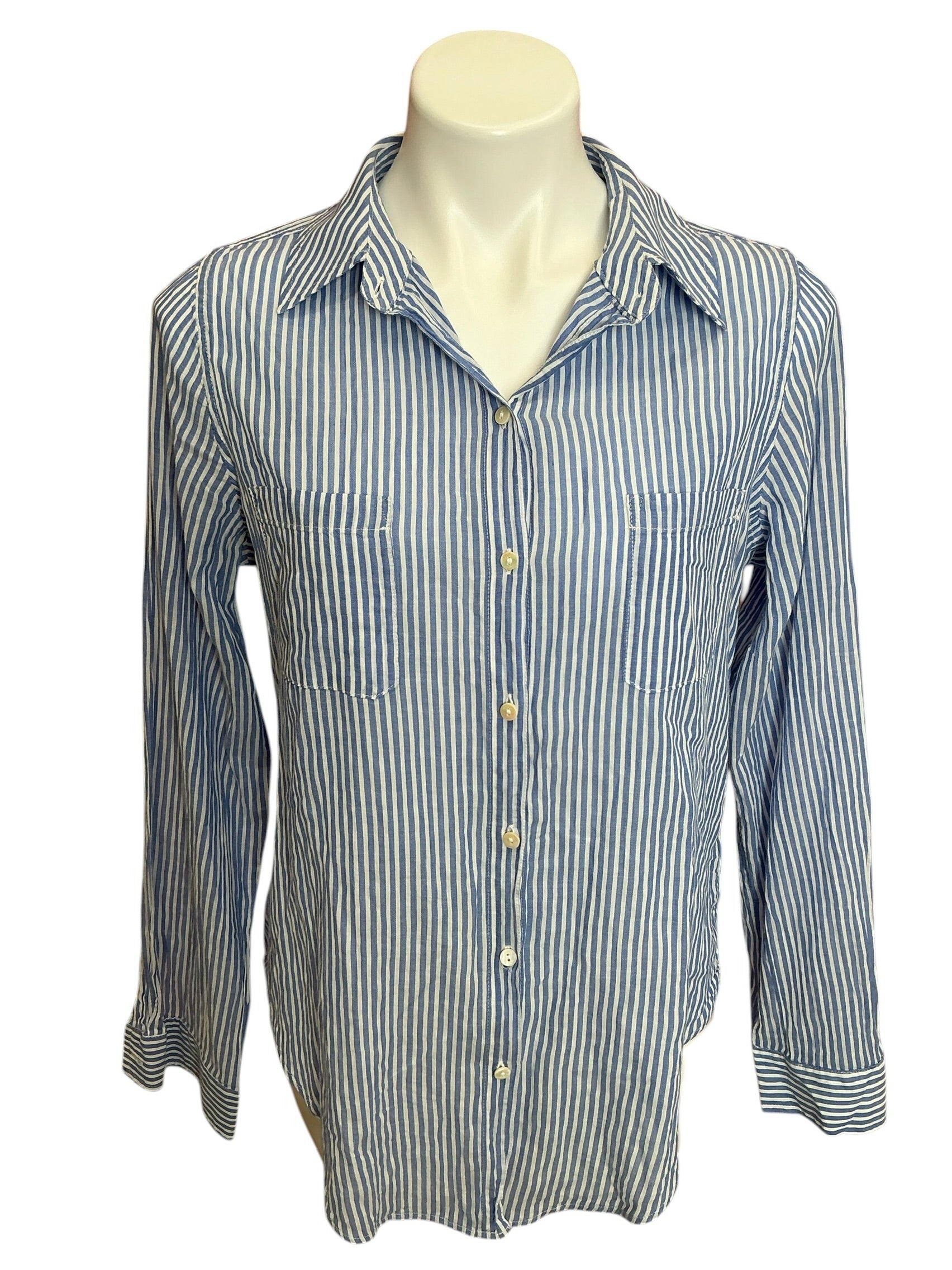 Lilly Pulitzer Sea View Button Down Top Oxford Stripe - Size M