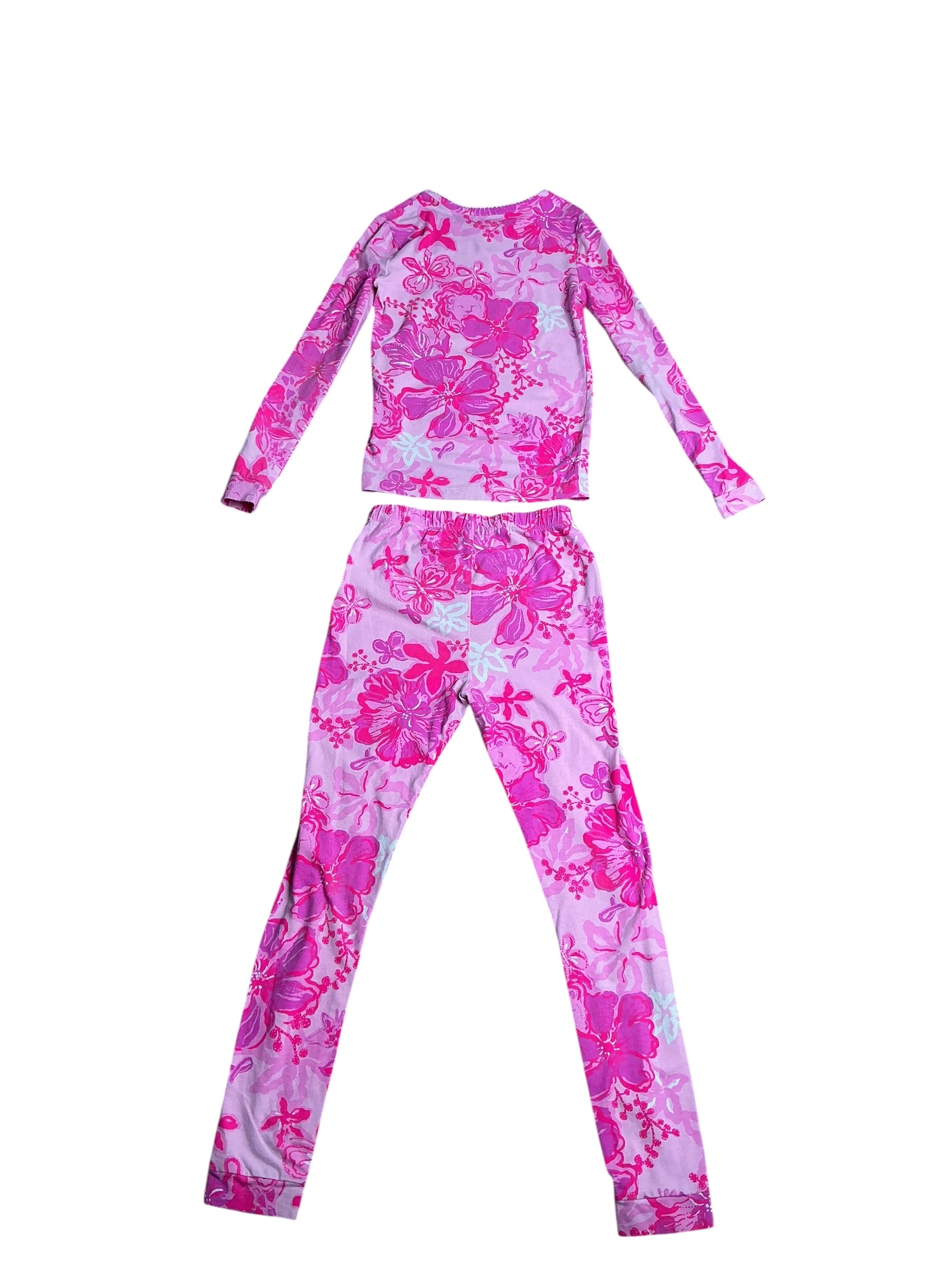 Lilly Pulitzer- Girls Mini Sammy Pajama Set Pink Blossom Girls Night Out Size 8
