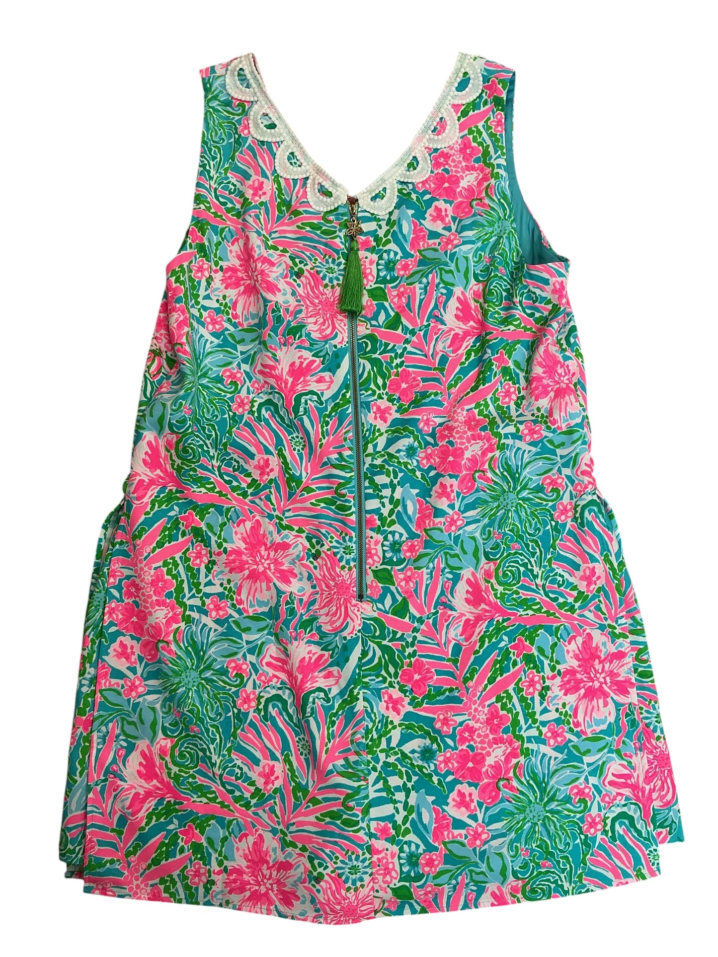 Lilly Pulitzer NWT Ronnie V Neck Romper Amalfi Blue Leaf It Wild - Size 14