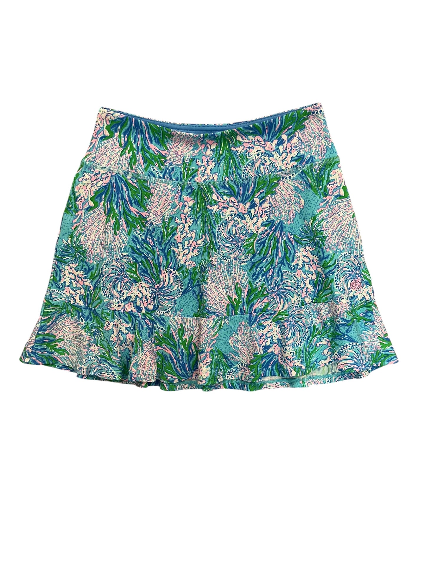 Lilly Pulitzer Luxletic Zadora High Rise Skort Las Olas Aqua Strong Current Sea - Size XS