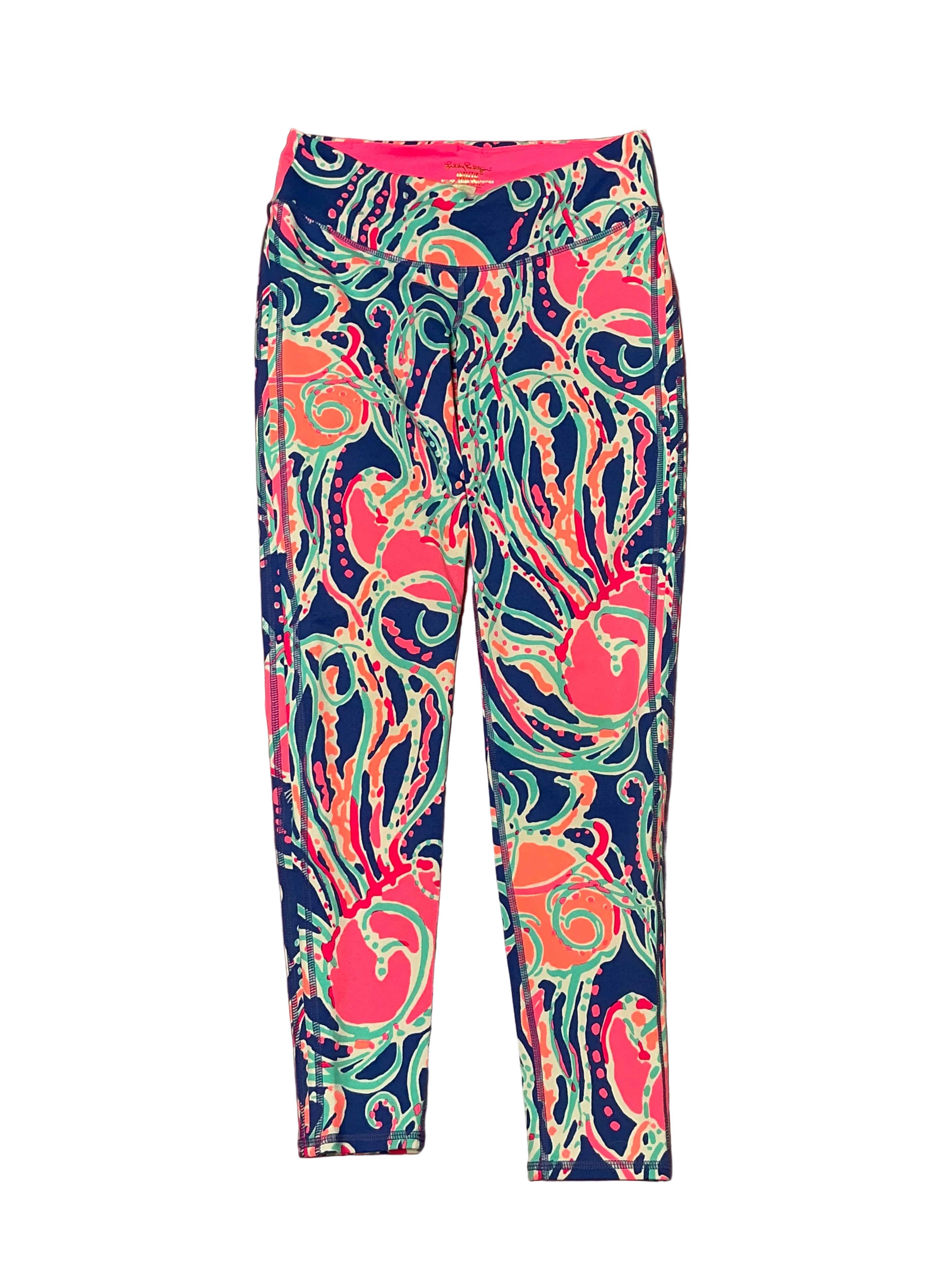 Lilly Pulitzer UPF 50+ Weekender Luxletic Legging - Iris Blue Pop Up Jellies Be Jammin - Size S
