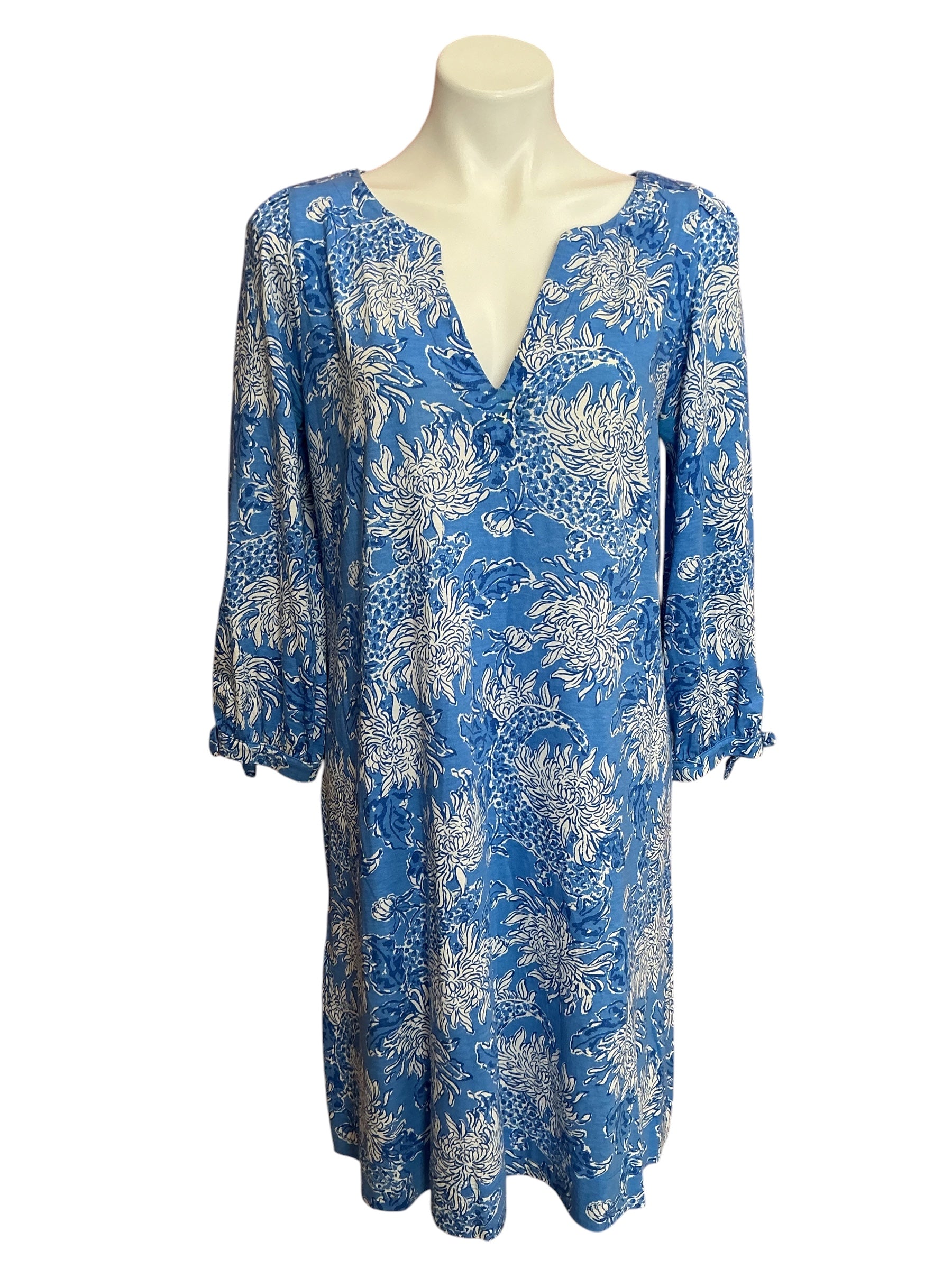 Lilly Pulitzer Cath Dress Boca Blue Croc And Lock It - Size L