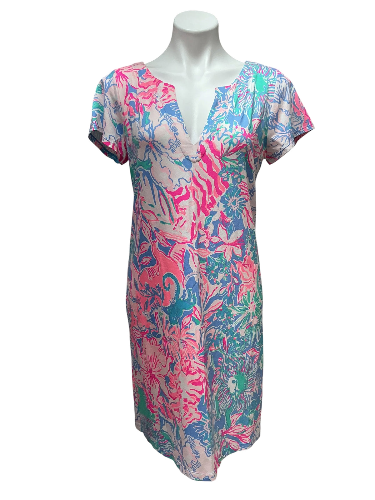 Lilly Pulitzer NWT UPF 50+ Sophiletta Dress Blue Peri Viva La Lilly - Size L