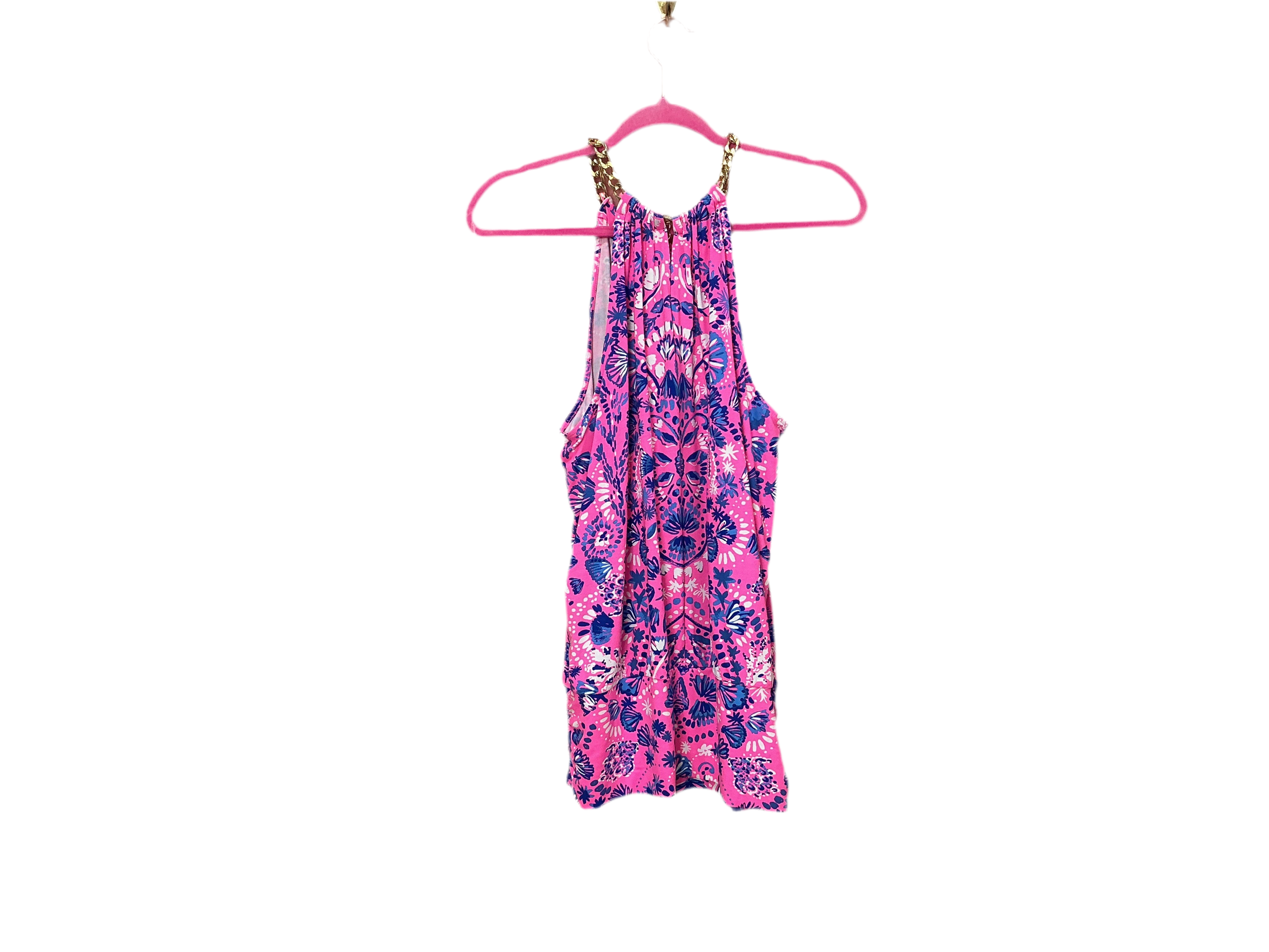 Lilly Pulitzer NWT Bowen Halter Top Havana Pink Turtle Tidepool Engine - Size L