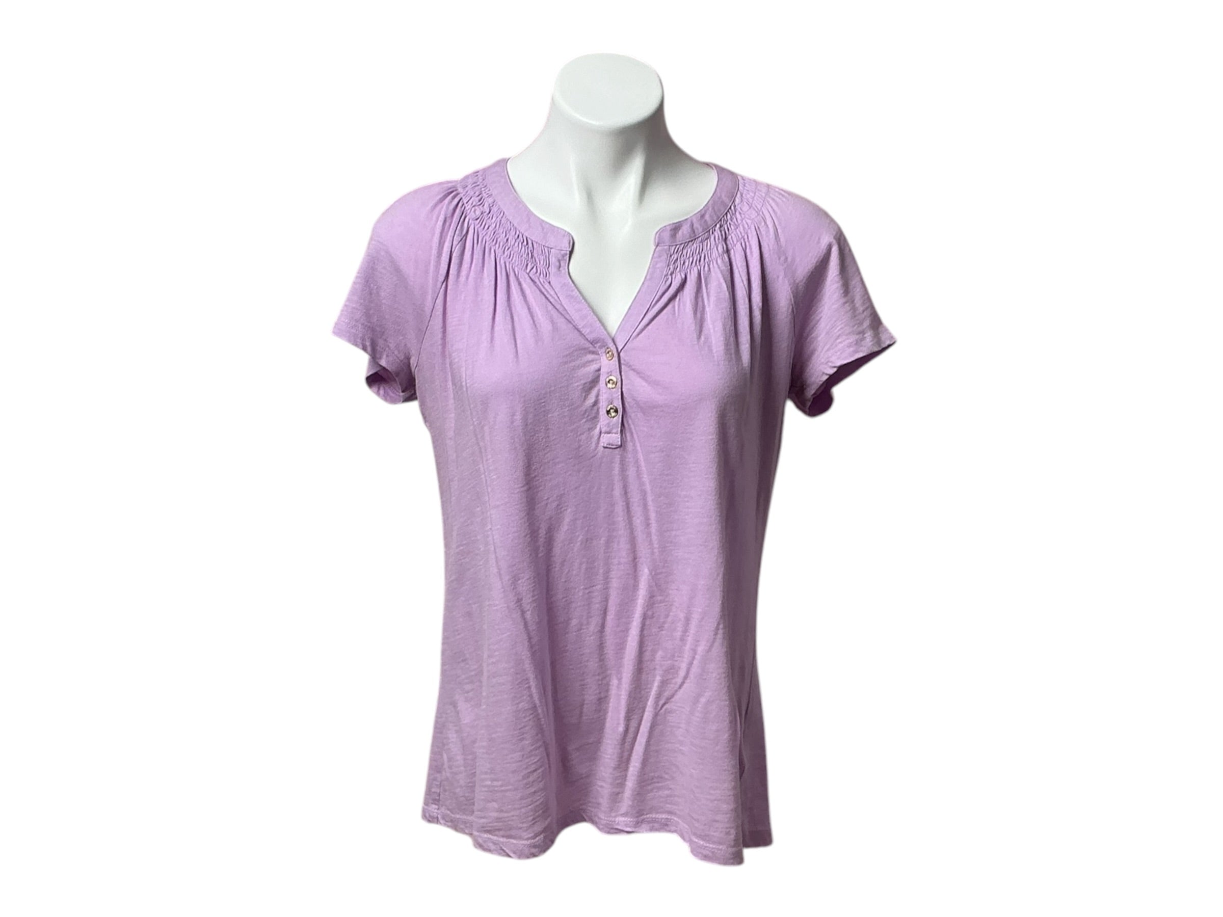 Lilly Pulitzer Short Sleeve Essie Knit Top Purple Iris - Size S