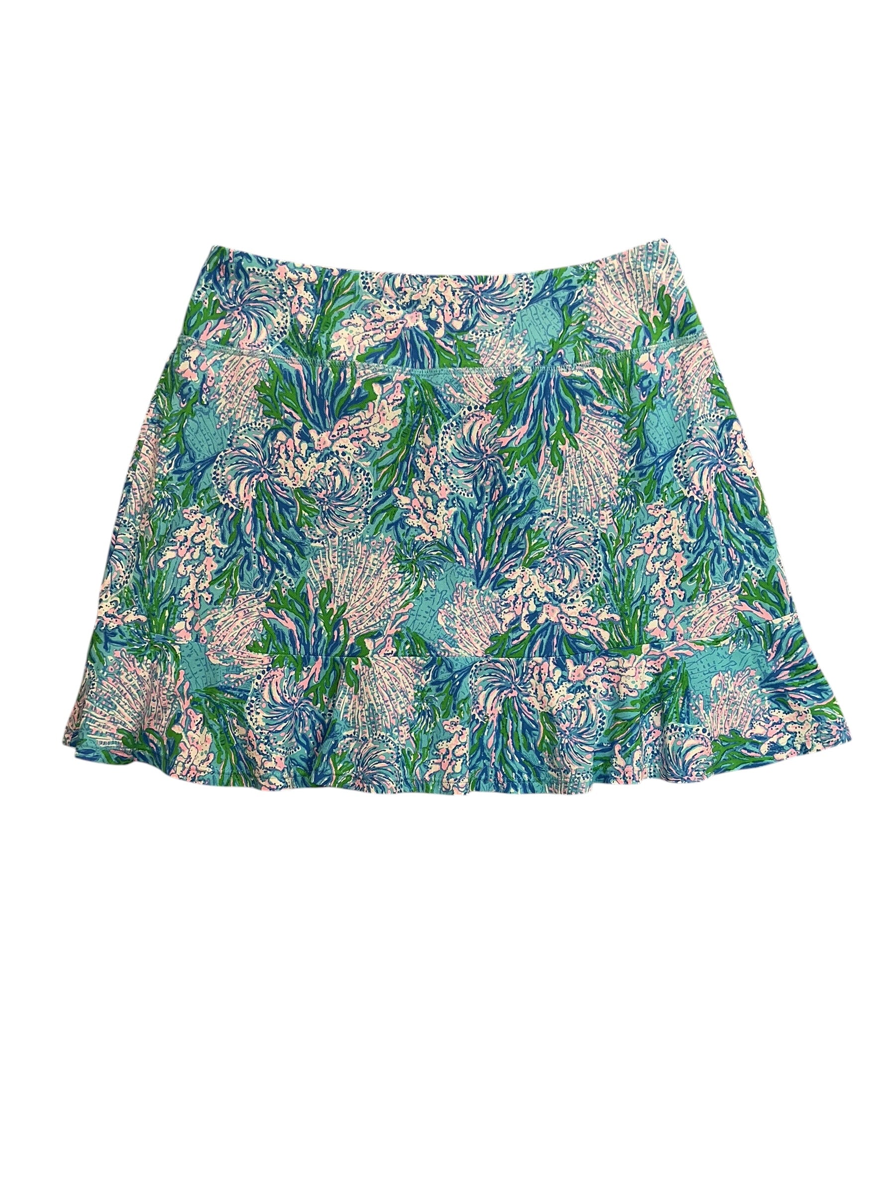 Lilly Pulitzer UPF 50+ Luxletic Zadora High Rise Skort Las Olas Aqua Strong Current Sea - Size M