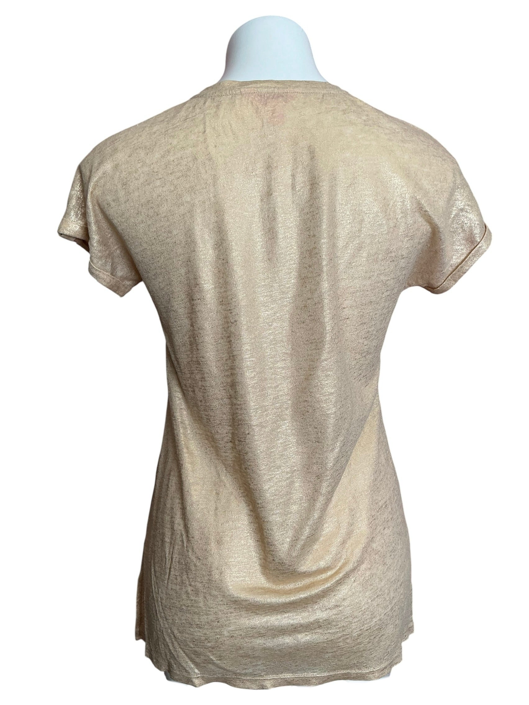 Lilly Pulitzer Inara Tee Sand Dune Gold Shimmer - Size XS