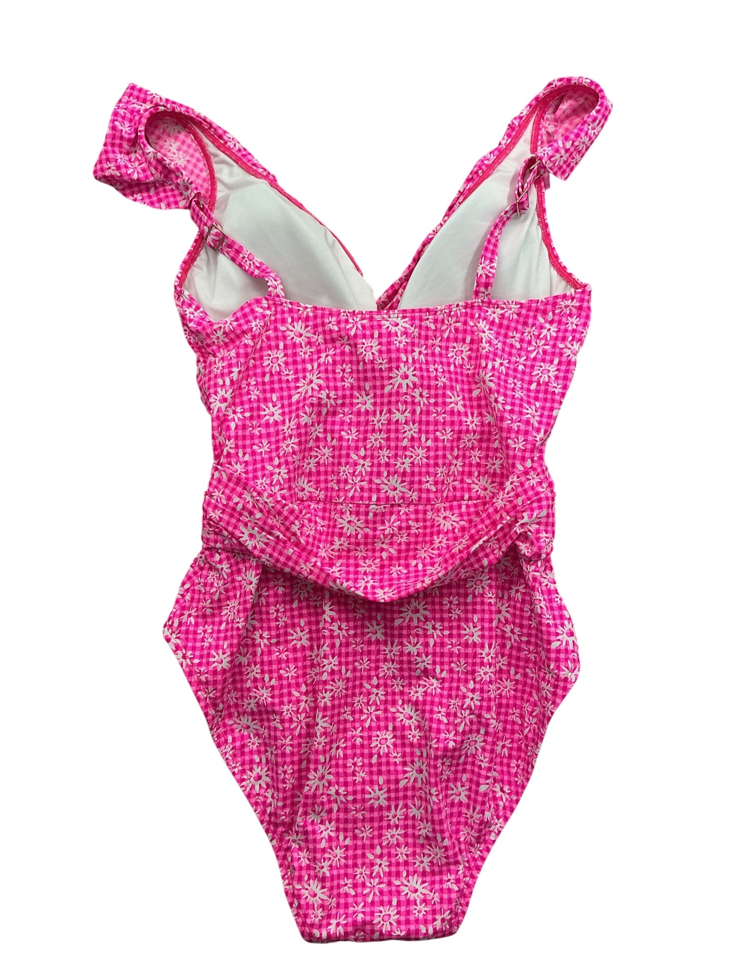 Lilly Pulitzer NWT Delphine One Piece Swimsuit Aura Pink Check You Out - Size 10