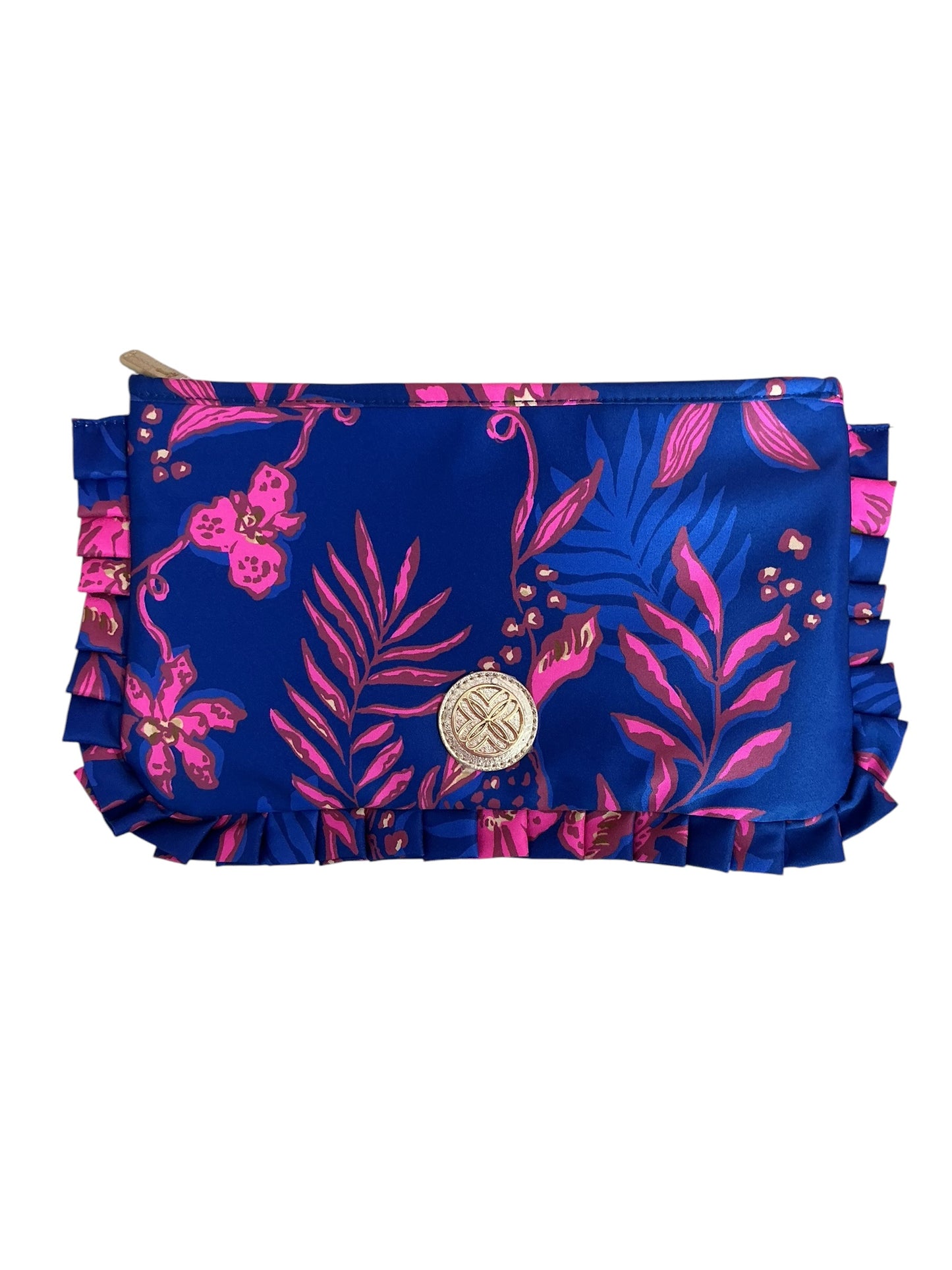 Lilly Pulitzer Ruffle Pouchette Clutch Never Ending Summer