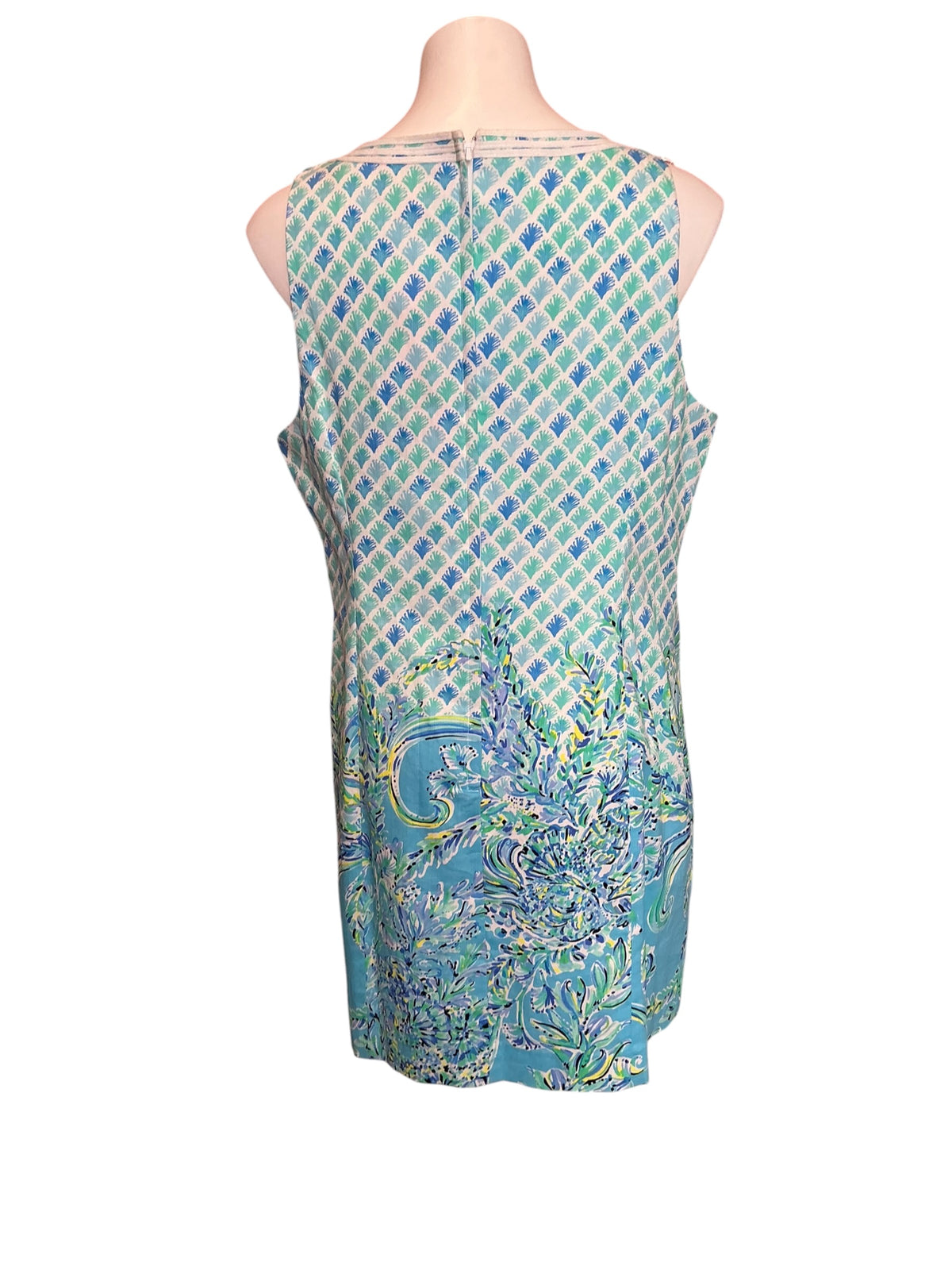 Lilly Pulitzer NWT Gabby Stretch Shift Bondi Blue Scuba Doo Engineered Shift Dress - Size 16