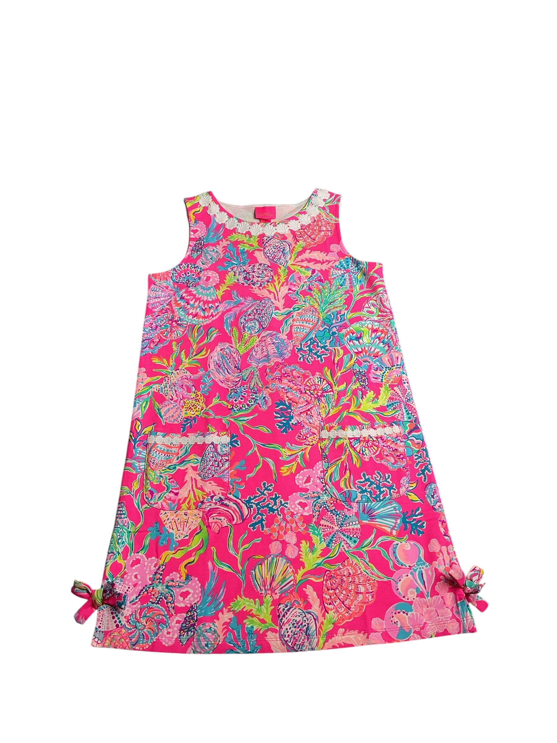 Lilly Pulitzer- NWT Little Lilly Knit Shift Pink Isle Shell Me Something Good Size XL(12-14)