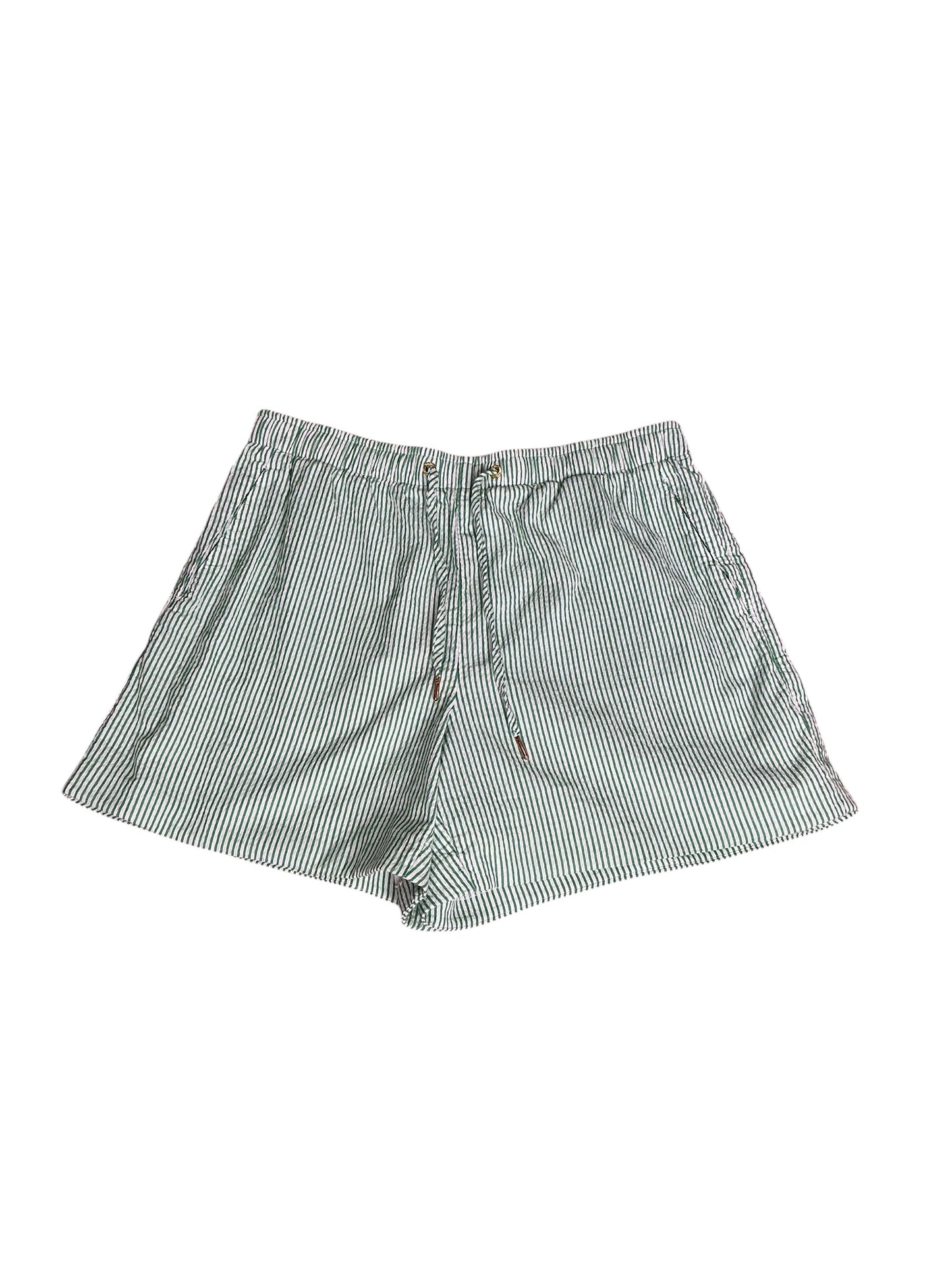 Lilly Pulitzer Ocean View Shorts Green and White Seersucker Stripe - Size M