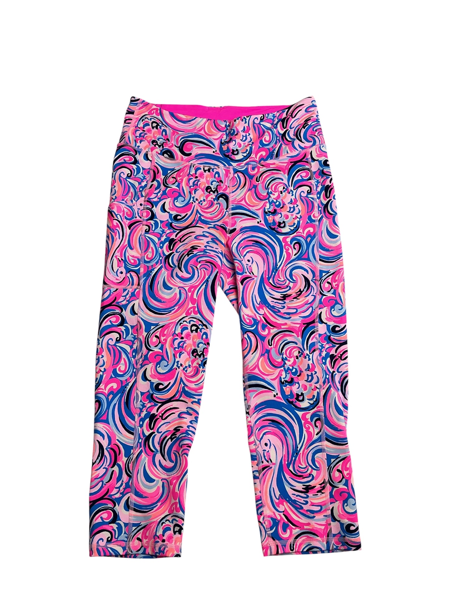 Lilly Pulitzer- Luxletic Weekender Crop Legging Raz Berry Flamingoals  Size L