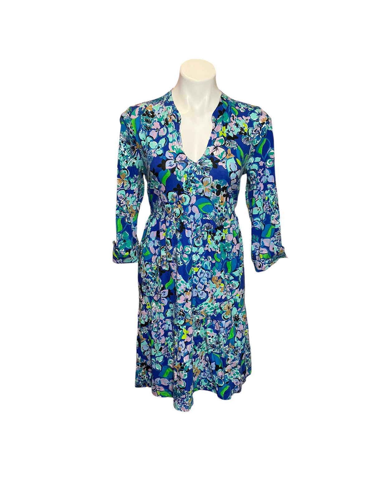 Lilly Pulitzer Alaina Dress Blue Grotto Twilight Tropics - Size M