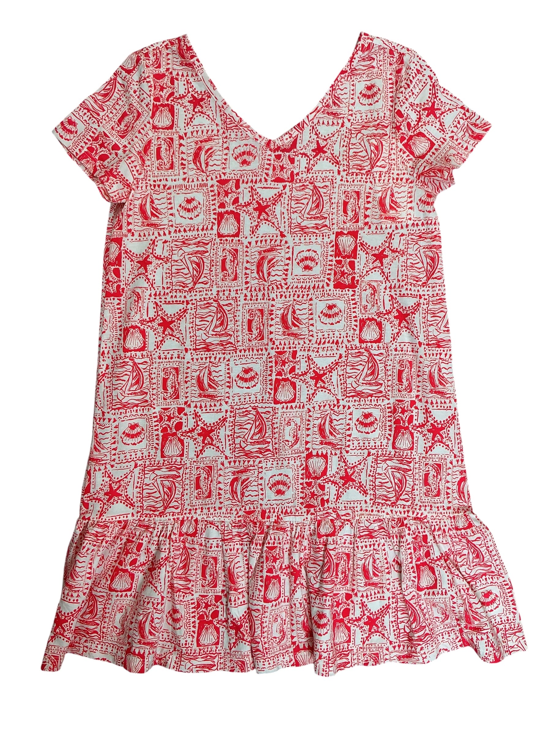 Lilly Pulitzer NWT Kids Girls Mini Camilla Short Sleeve Dress Mizner Red Seaside Harbour - Size L