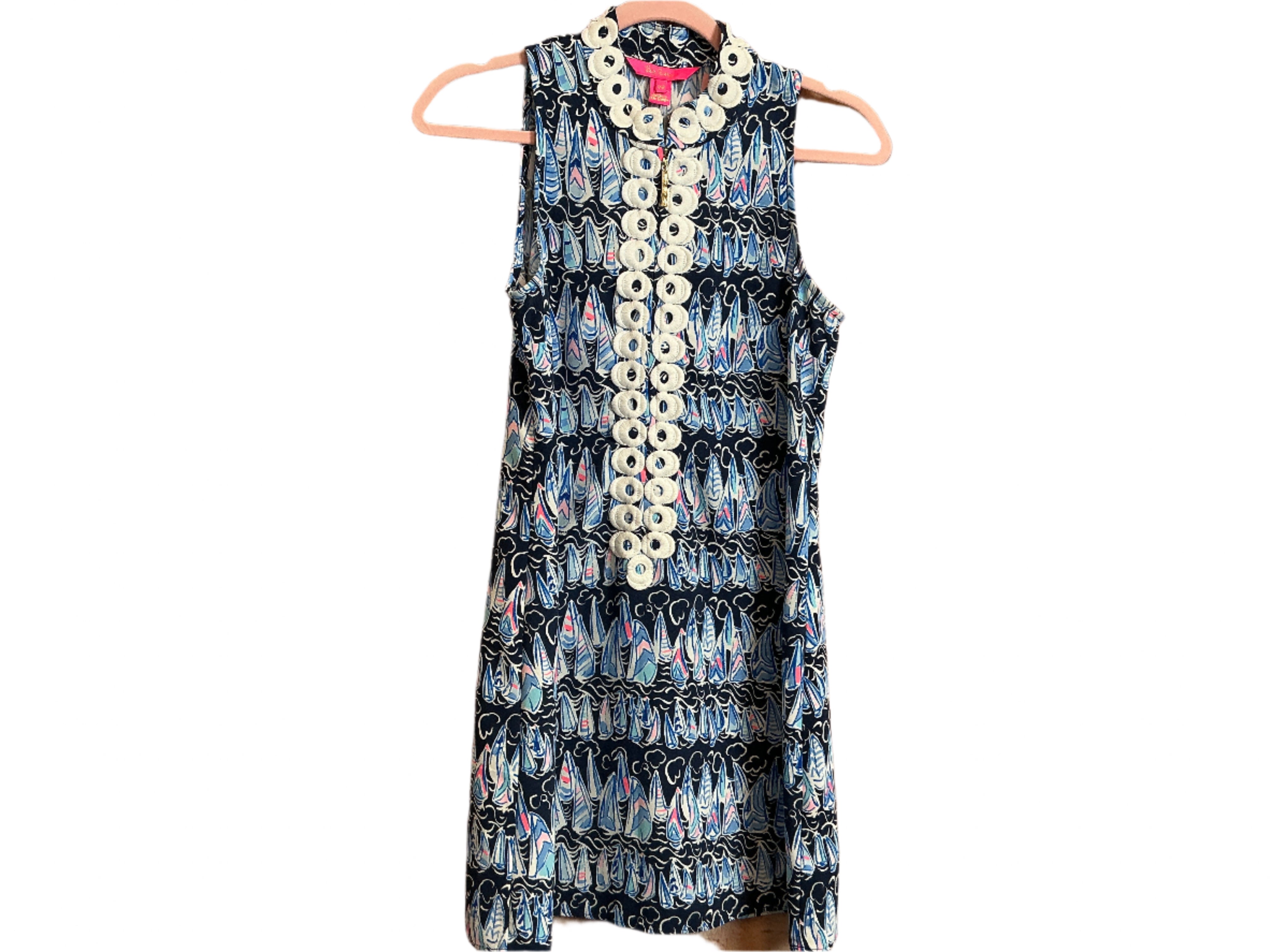 Lilly Pulitzer Jane Shift dress in the Low Tide Navy Sails and Stripes print - Size 00