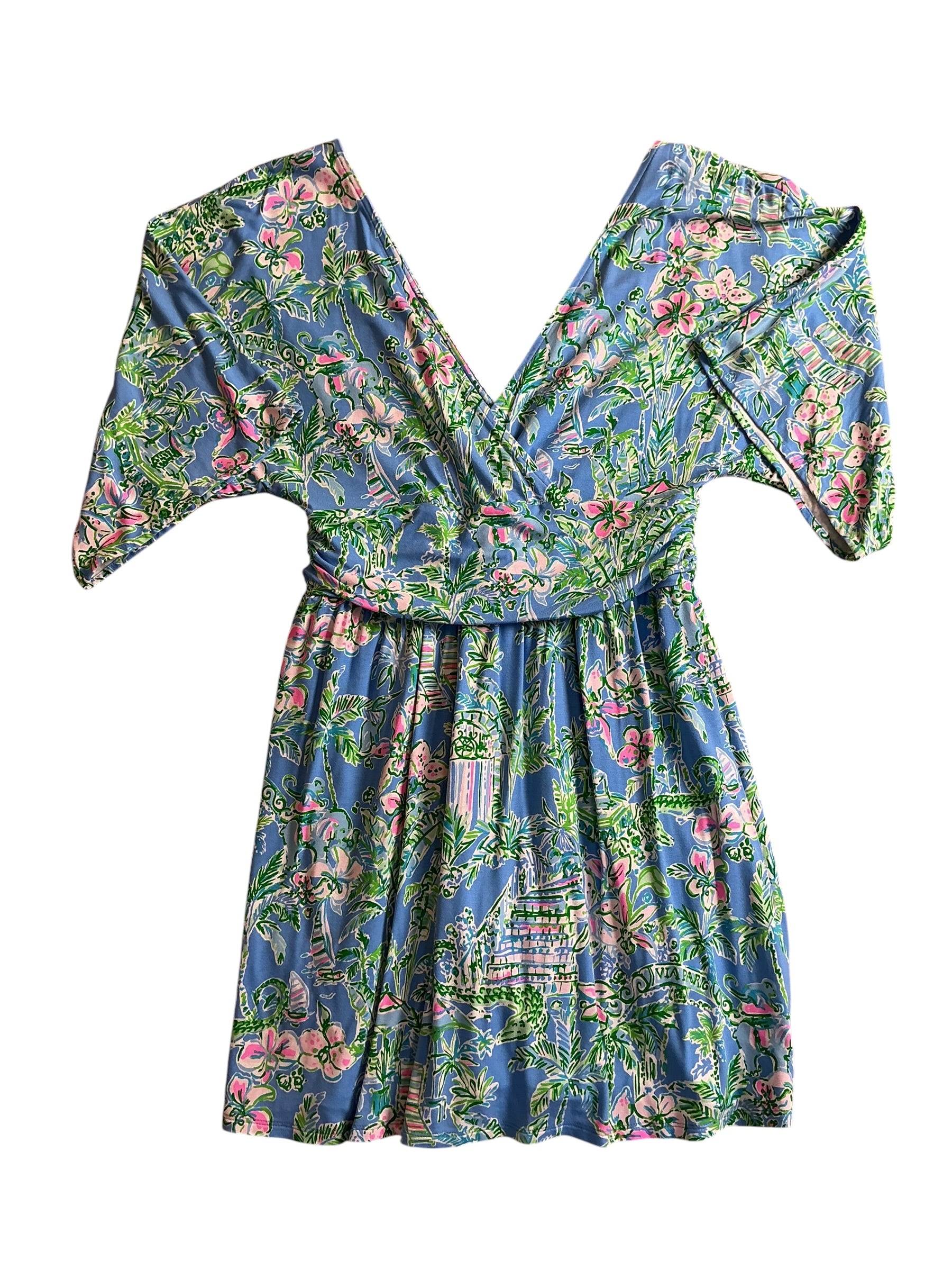 Lilly Pulitzer Parigi Skort Romper - Boca Blue Beneath The Bougainville - Size S