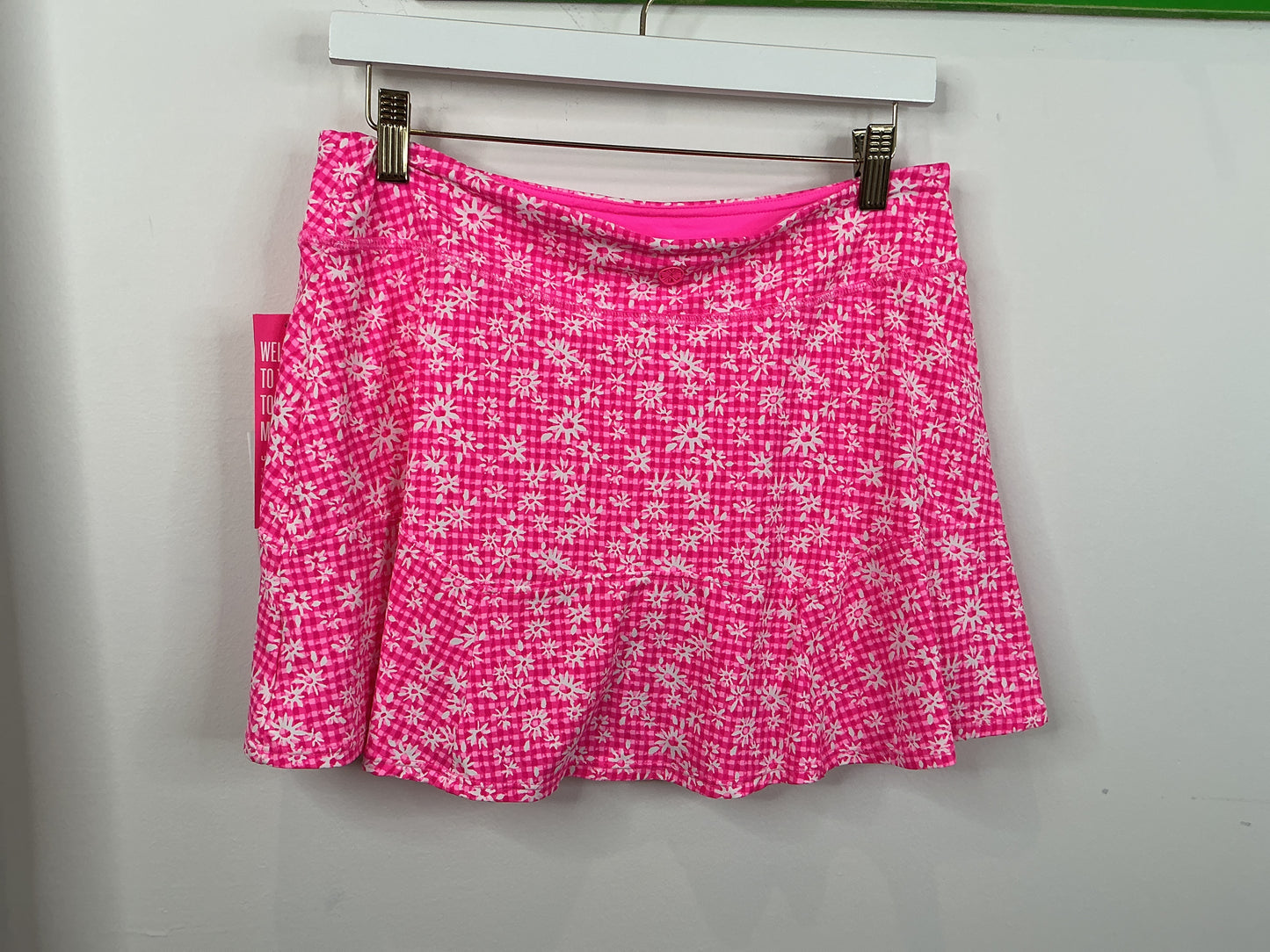 Lilly Pulitzer NWT Corrine Skort UPF 50+ Aura Pink Check You Out - Size M