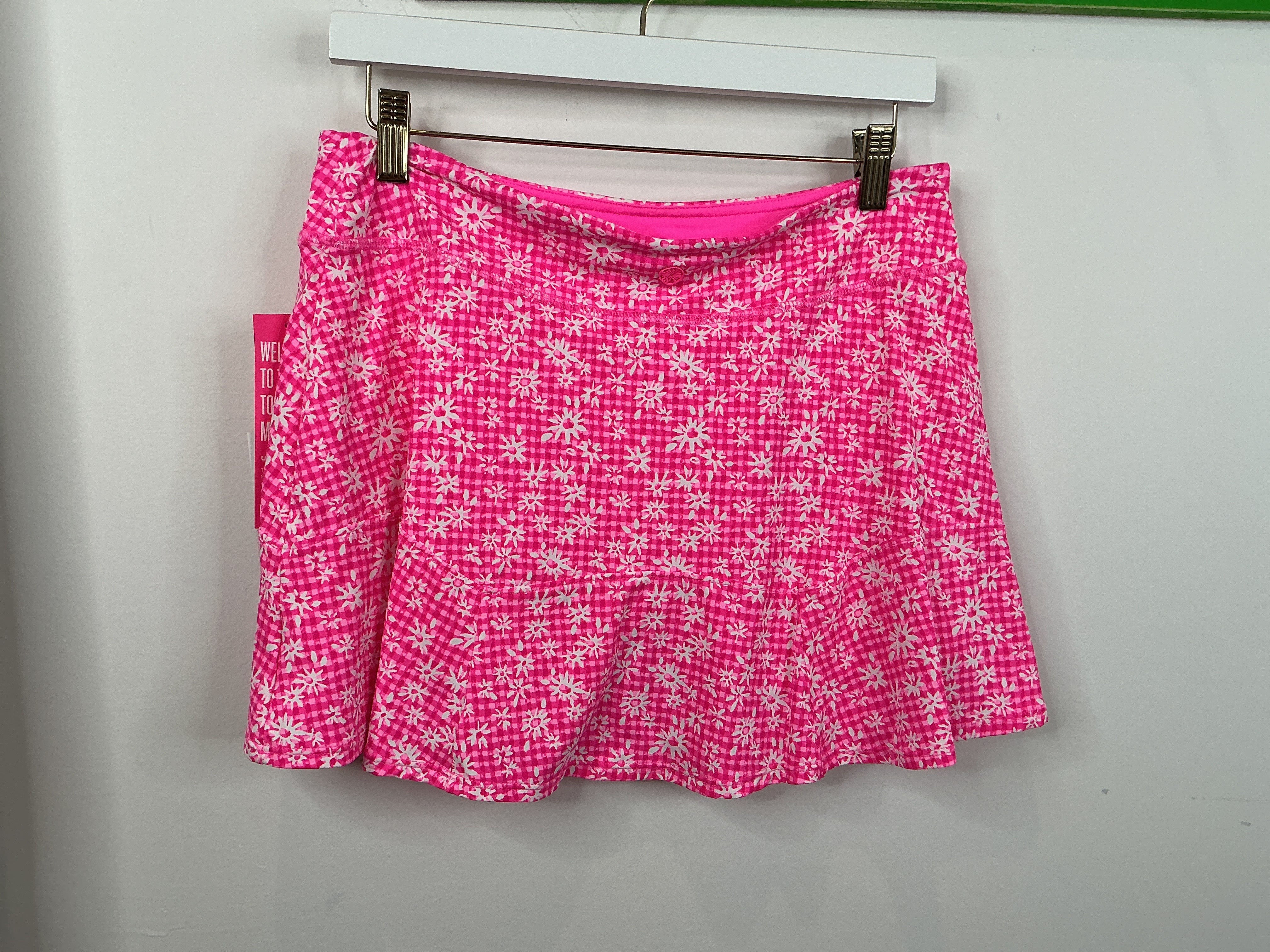 Lilly Pulitzer NWT Corrine Skort UPF 50+ Aura Pink Check You Out - Size M