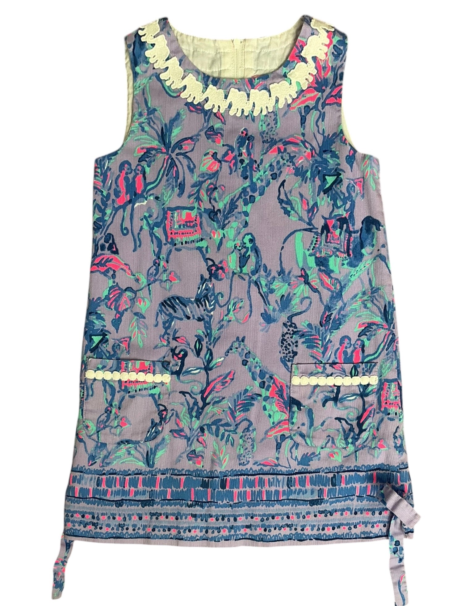 Lilly Pulitzer Girls Little Lilly Classic Shift Dress Fruity Monkey - Size 5
