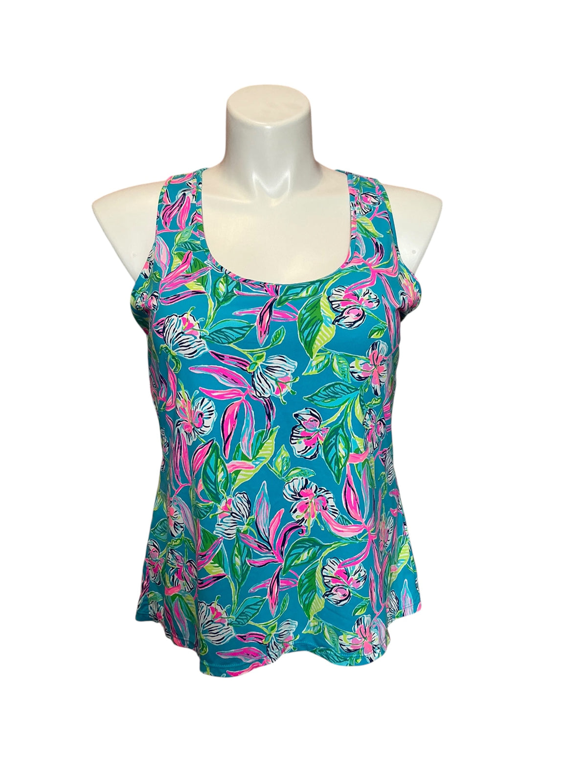 Lilly Pulitzer Luxletic Mina Bra Tank Top Formentera Keep Beleafing - Size XL