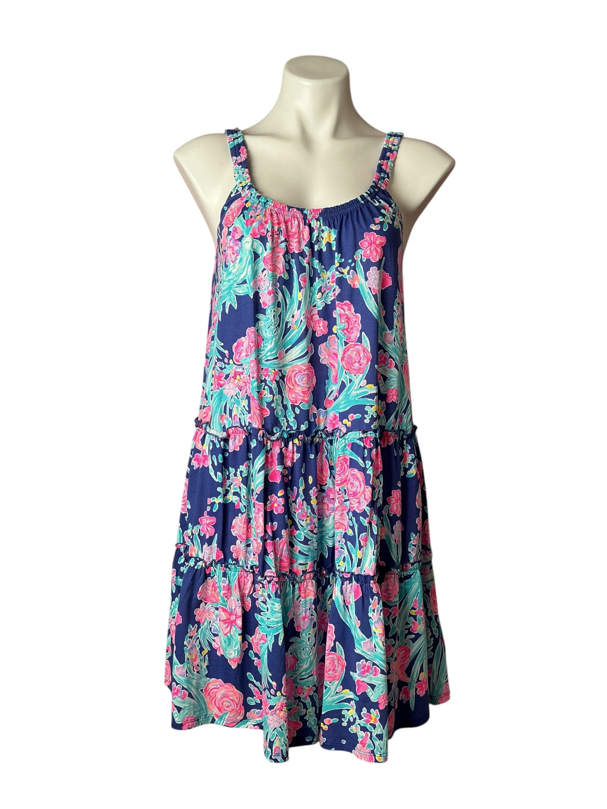 Lilly Pulitzer Loro Swing Dress Corsica Blue Toucan Party - Size M