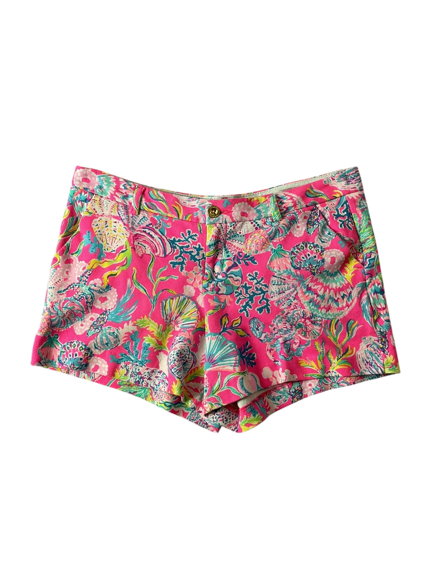 Lilly Pulitzer Callahan Short Pink Isle Shell Me Something Good - Size 14