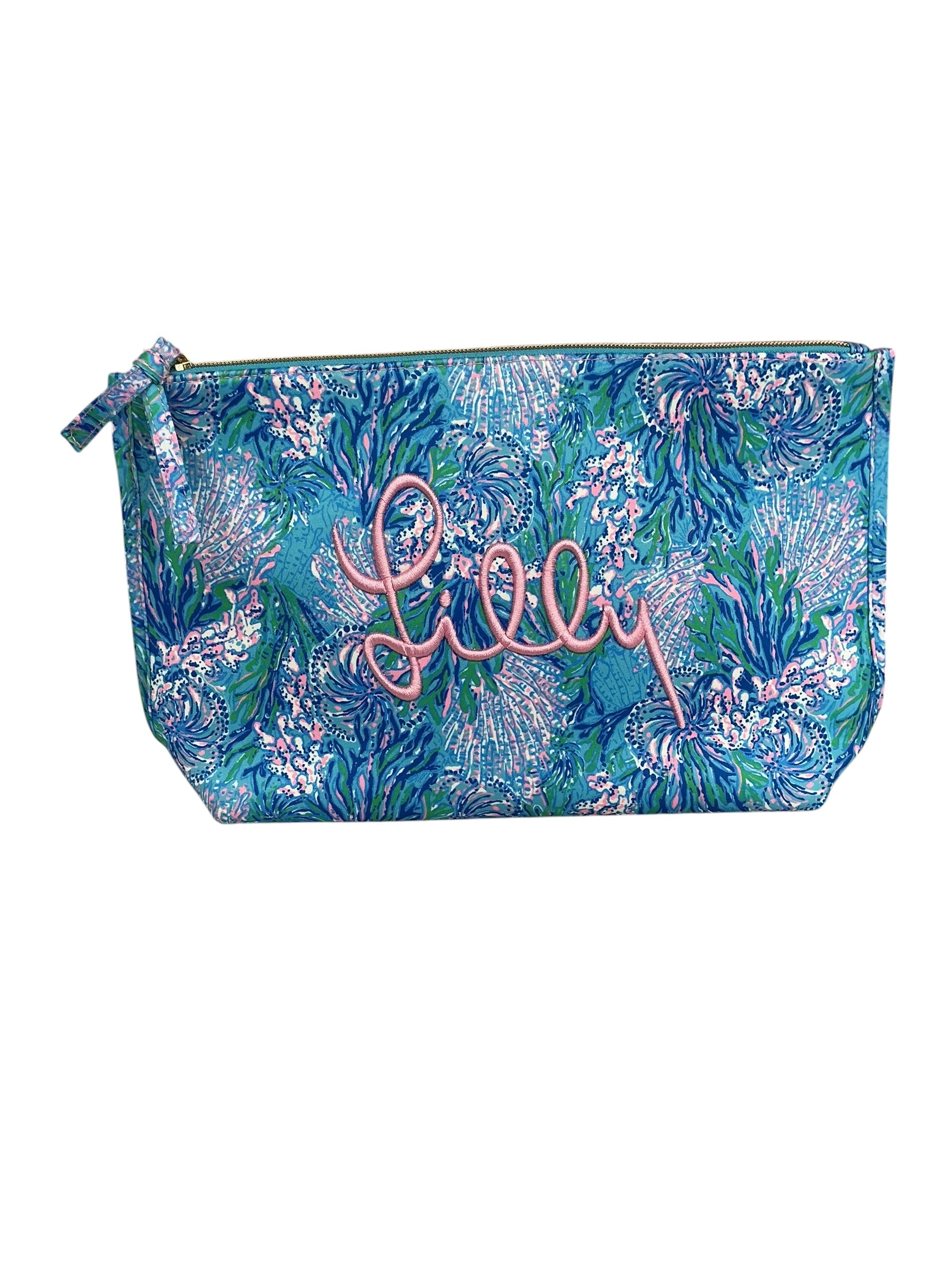 Lilly Pulitzer Zip Up Sport Pouch Strong Current Sea