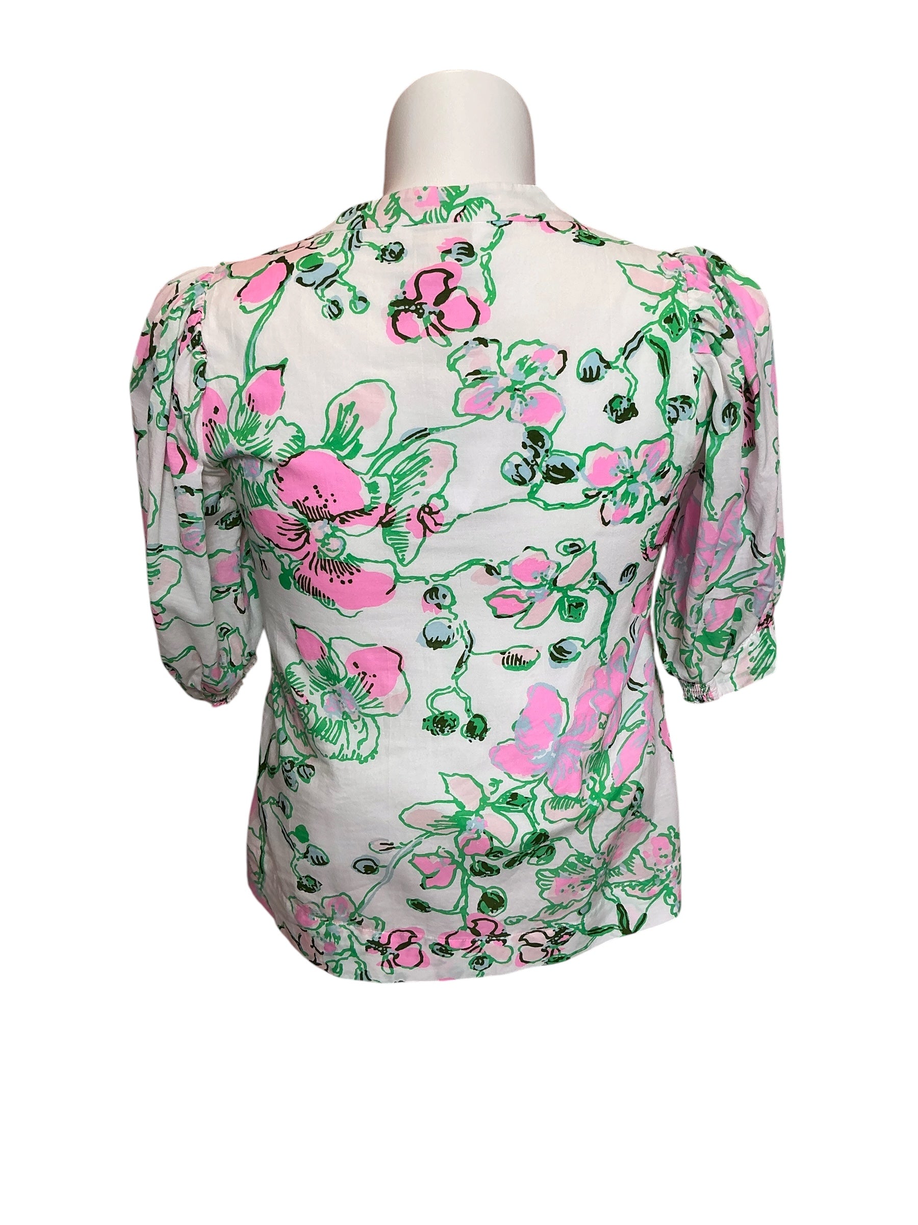 Lilly Pulitzer Brinelle Top Multi Oversized Orchids On Top - Size S
