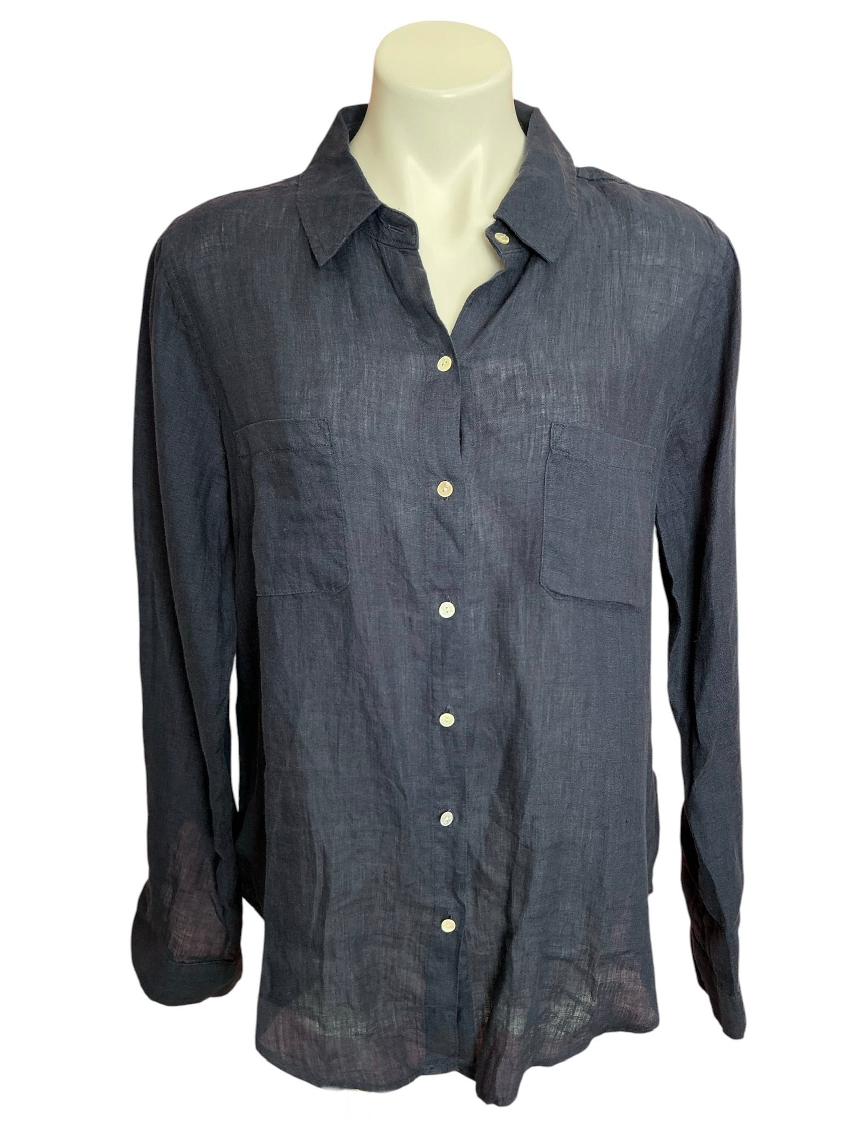 Lilly Pulitzer NWT Sea View Button Down Top True Navy X True Navy - Size L