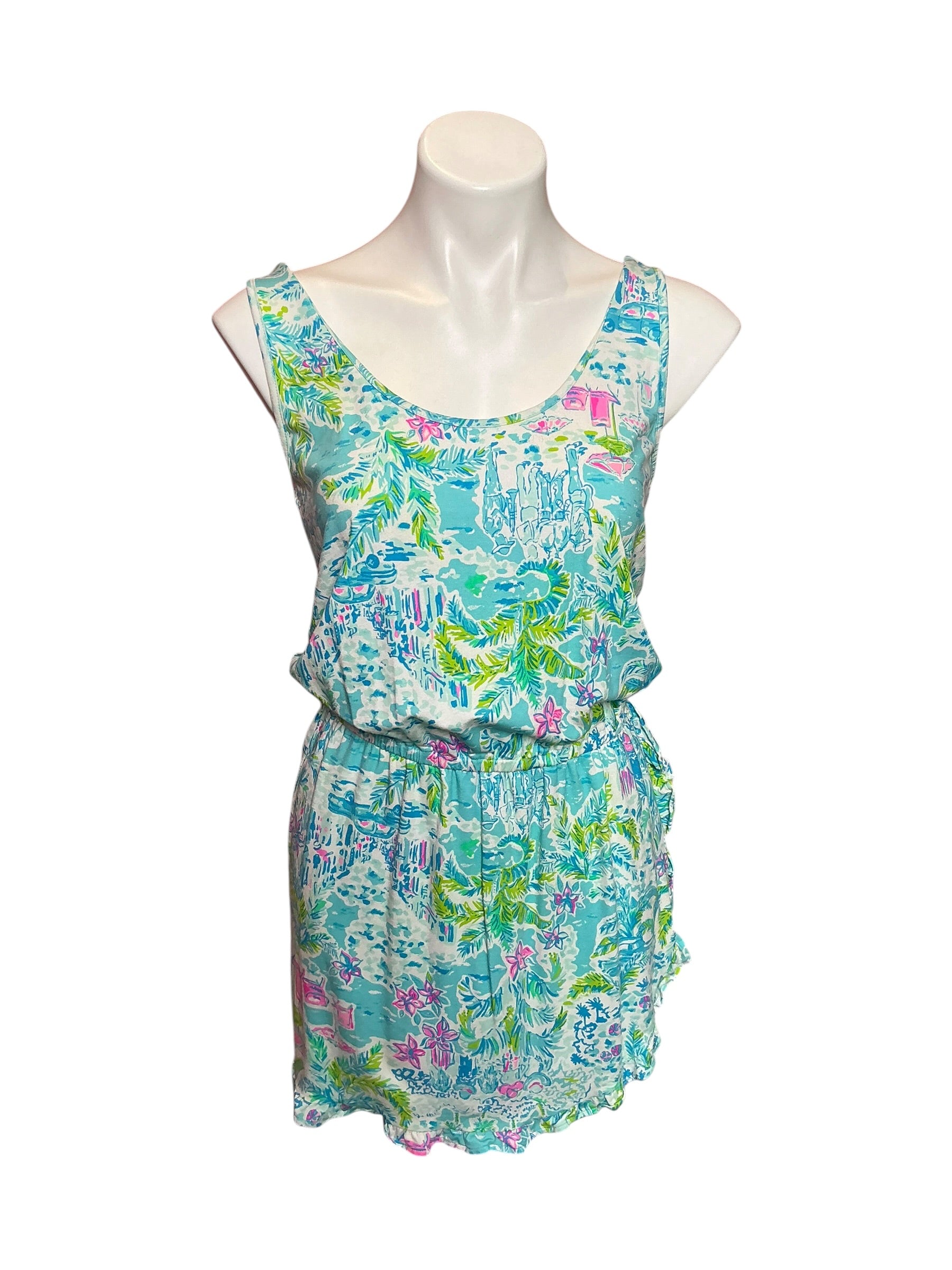 Lilly Pulitzer Analee Blouson Skort Romper What A Lovely Place - Size S