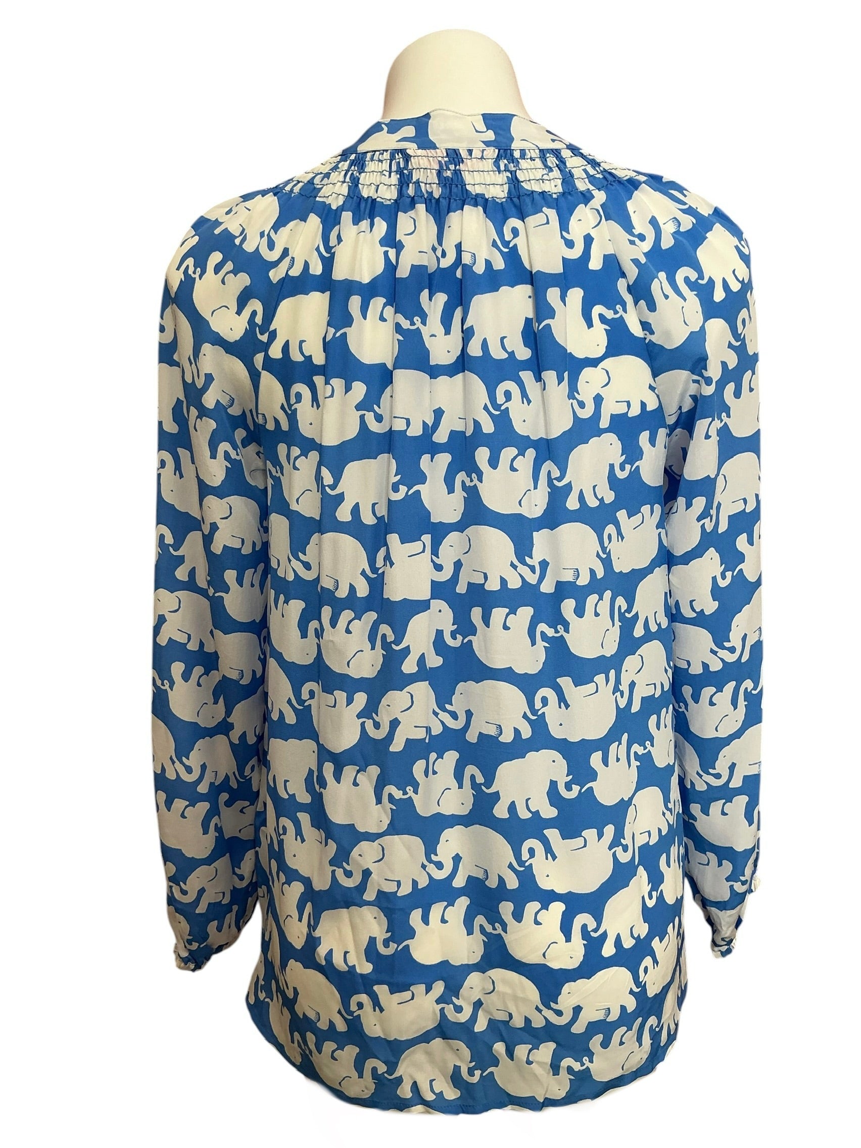 Lilly Pulitzer Elsa Silk Top Bay Blue Tusk In The Sun - Size M