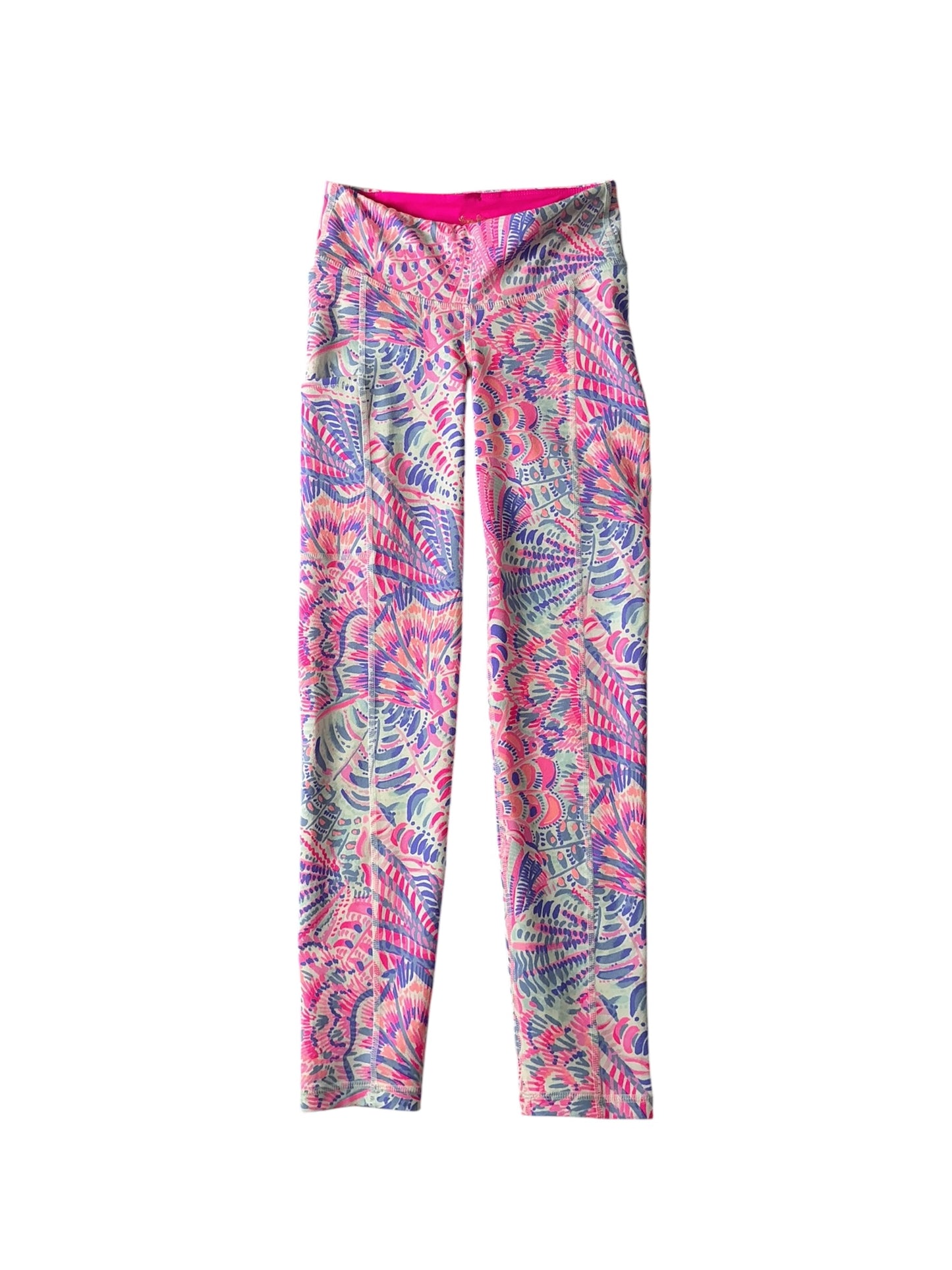 Lilly Pulitzer Raz Berry Sea You UPF 50+ Luxletic Weekender Midi Leggings - Size XXS