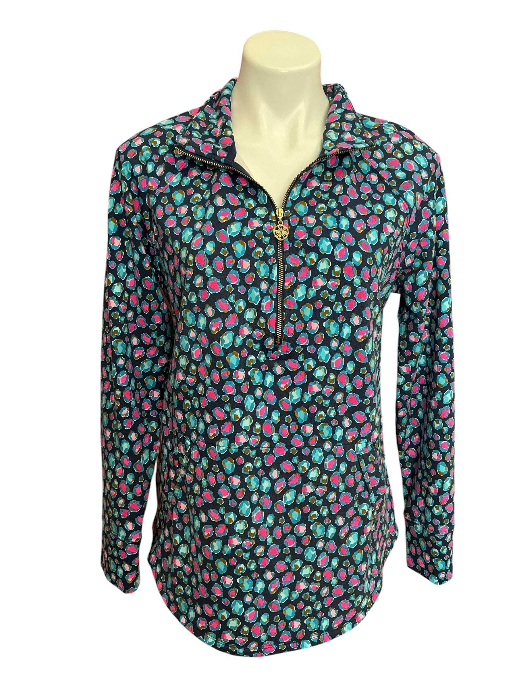 Lilly Pulitzer Skipper Popover UPF 50+ Seabreeze Blue Low Tide Navy Spotted In The Wild - Size M