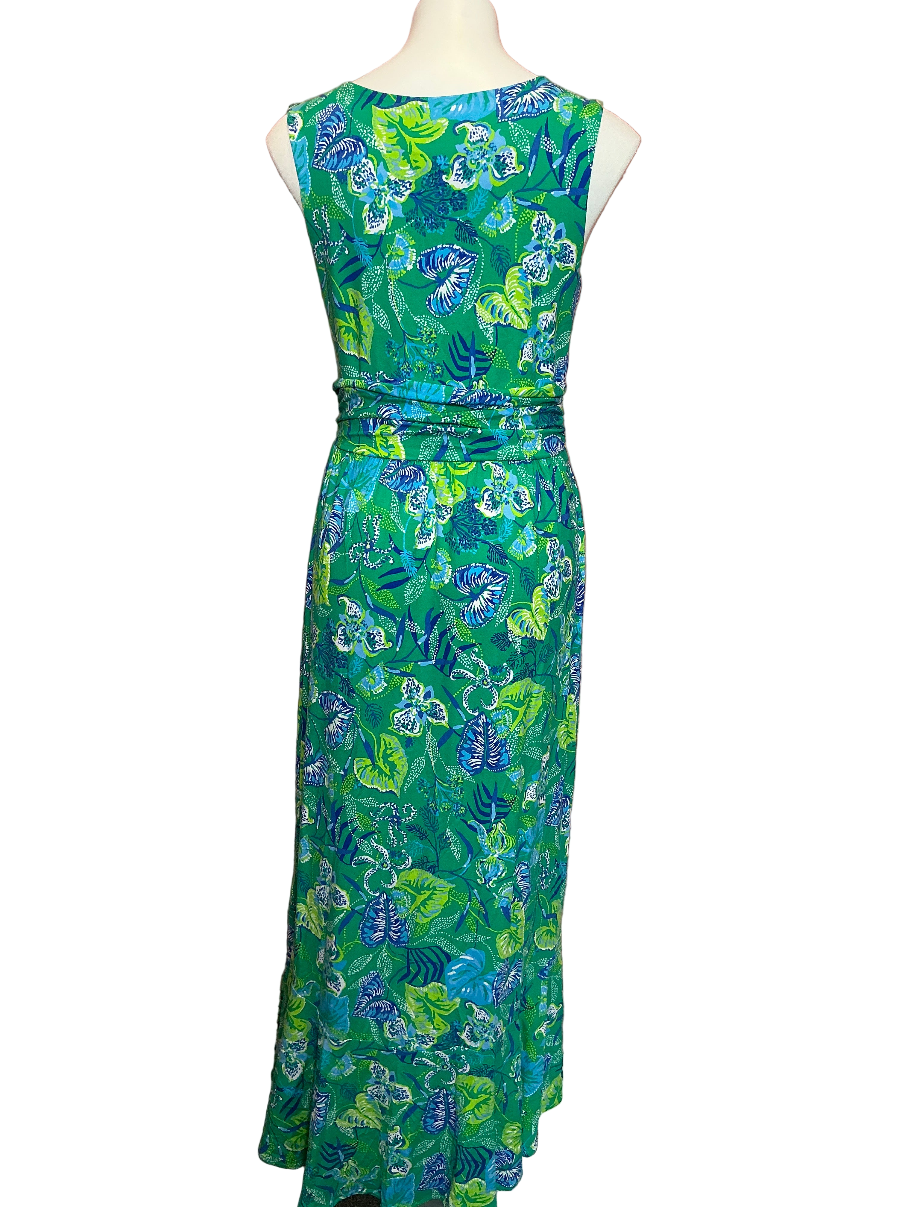 Lilly Pulitzer Moana Maxi Dress In A Flutter Botanical Green- Size M
