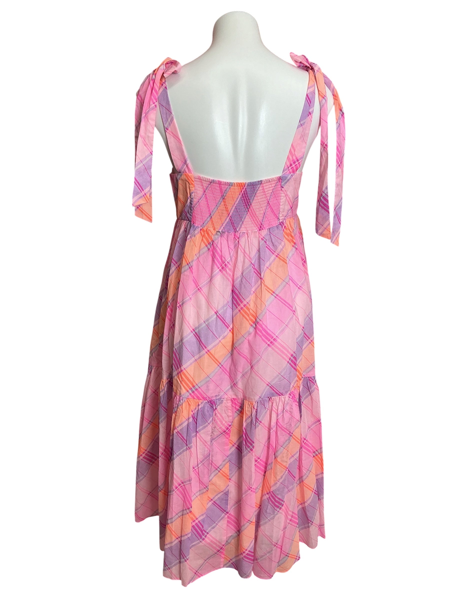 Lilly Pulitzer Anlee Maxi Dress Pink Isle Madras Plaid - Size 8