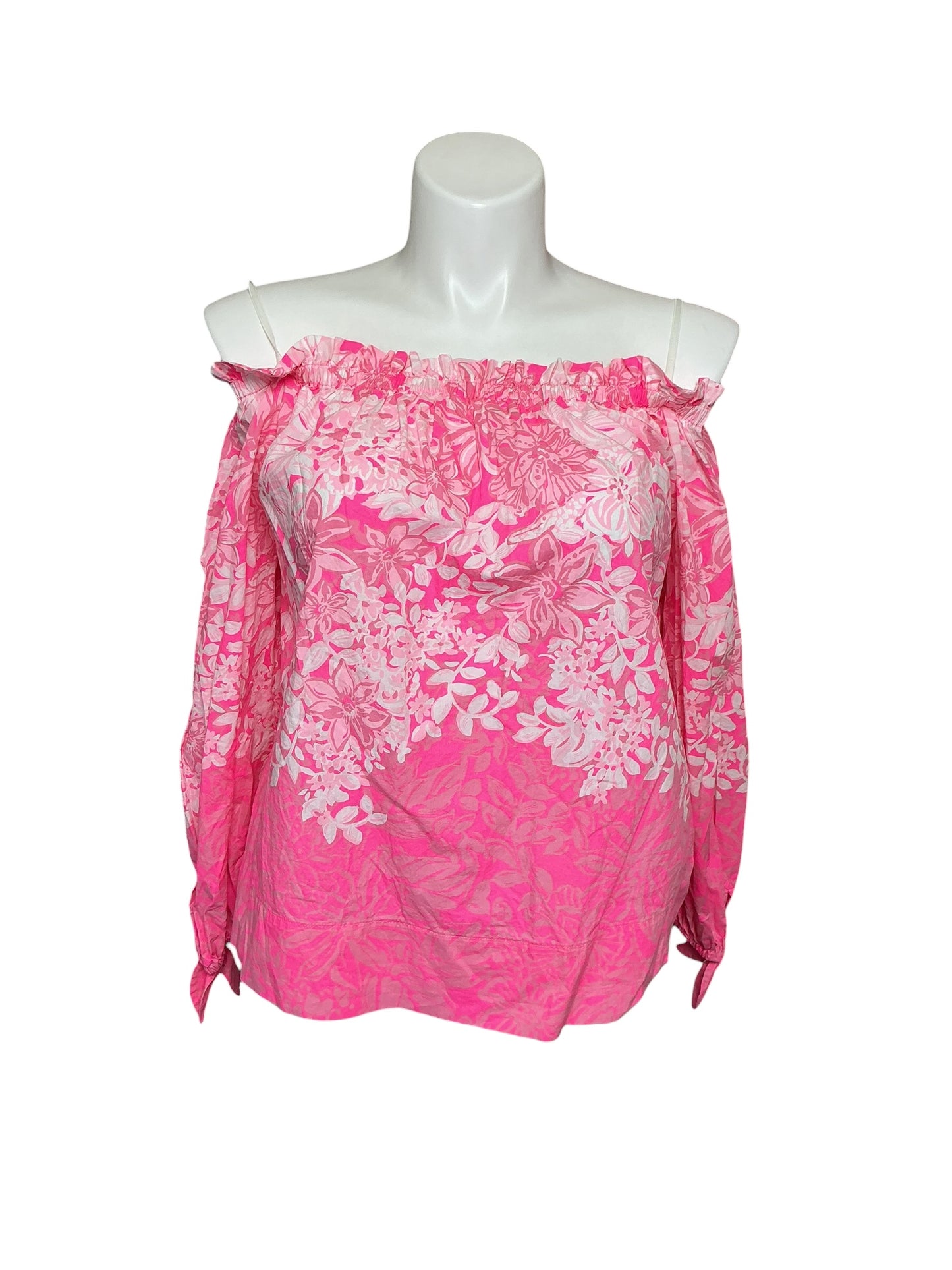 Lilly Pulitzer Jamielynn Long Sleeve - Roxie Pink Shadow Dancer Engineered - Size XL