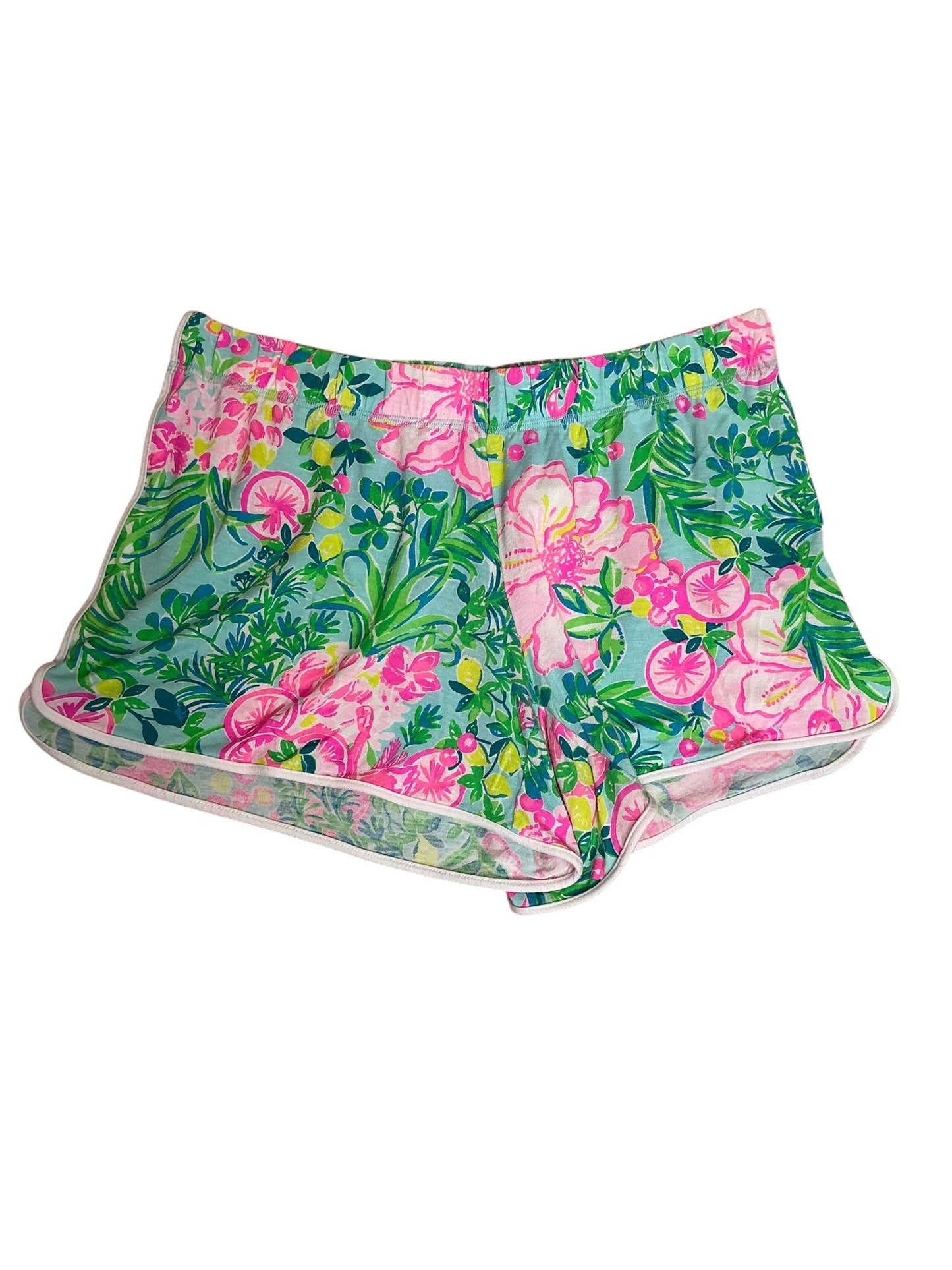 Lilly Pulitzer PJ Pajama Knit Shorts Fruity Flamingo - Size S