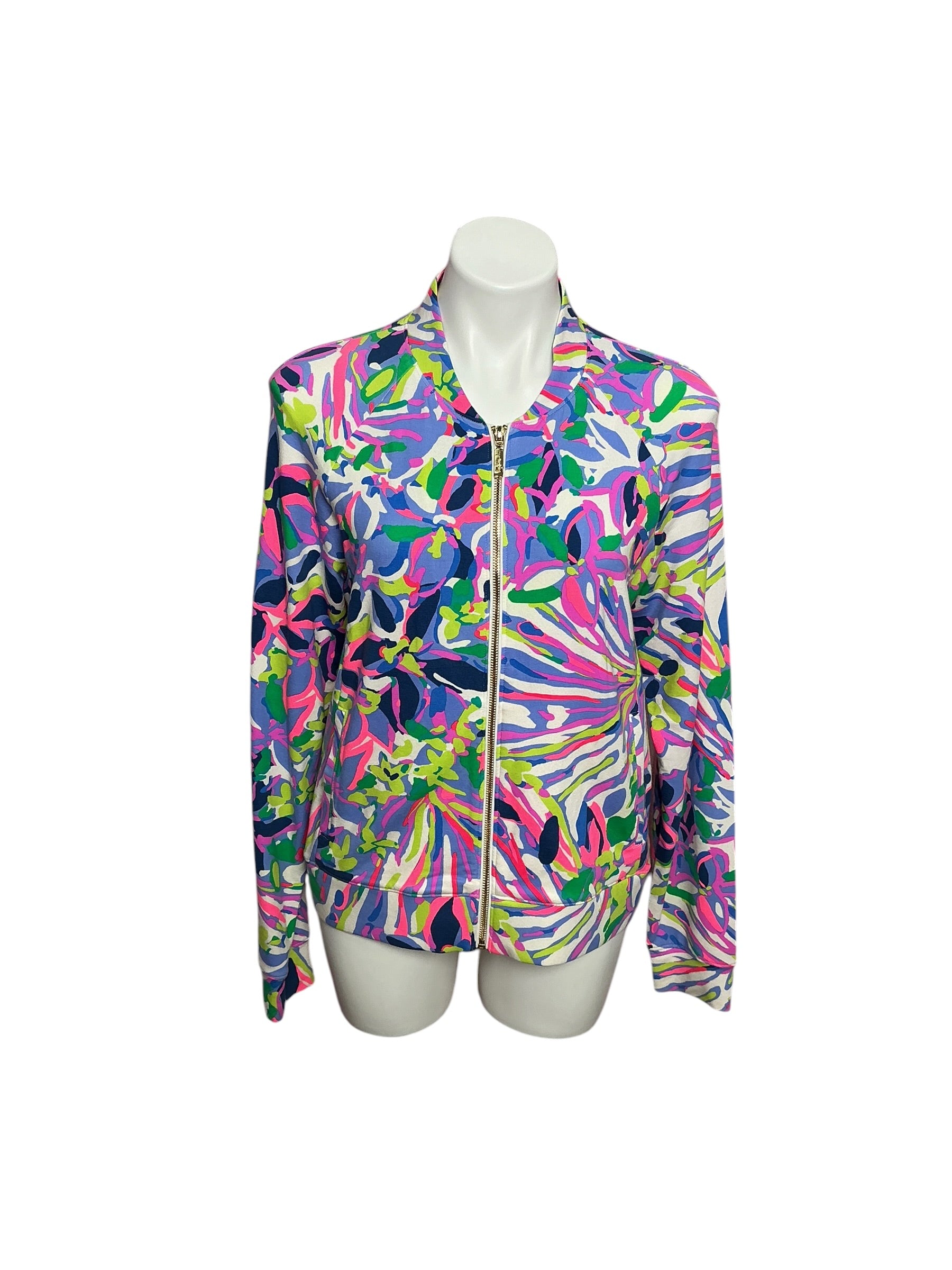 Lilly Pulitzer Leona Zip-Up Jacket Havin' a Blast - Size M