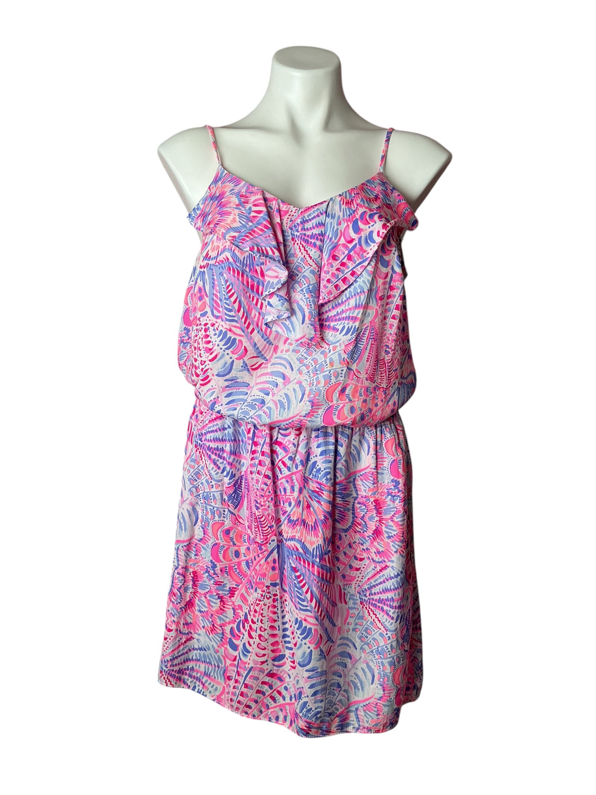 Lilly Pulitzer Zana Skort Romper Raz Berry Sea You Soon - Size M